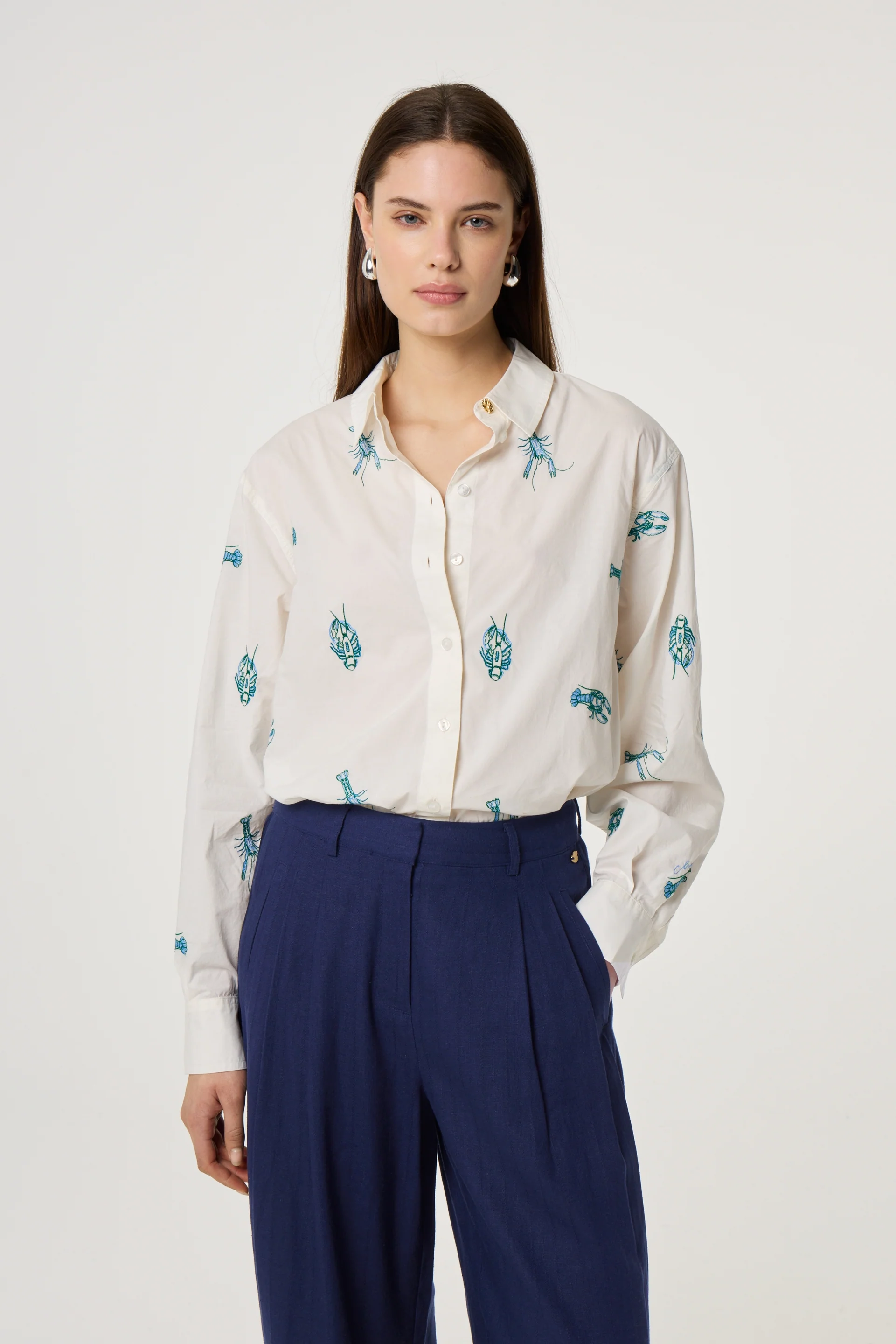 Alex Langoustine Blouse | Cosy White - Image 2