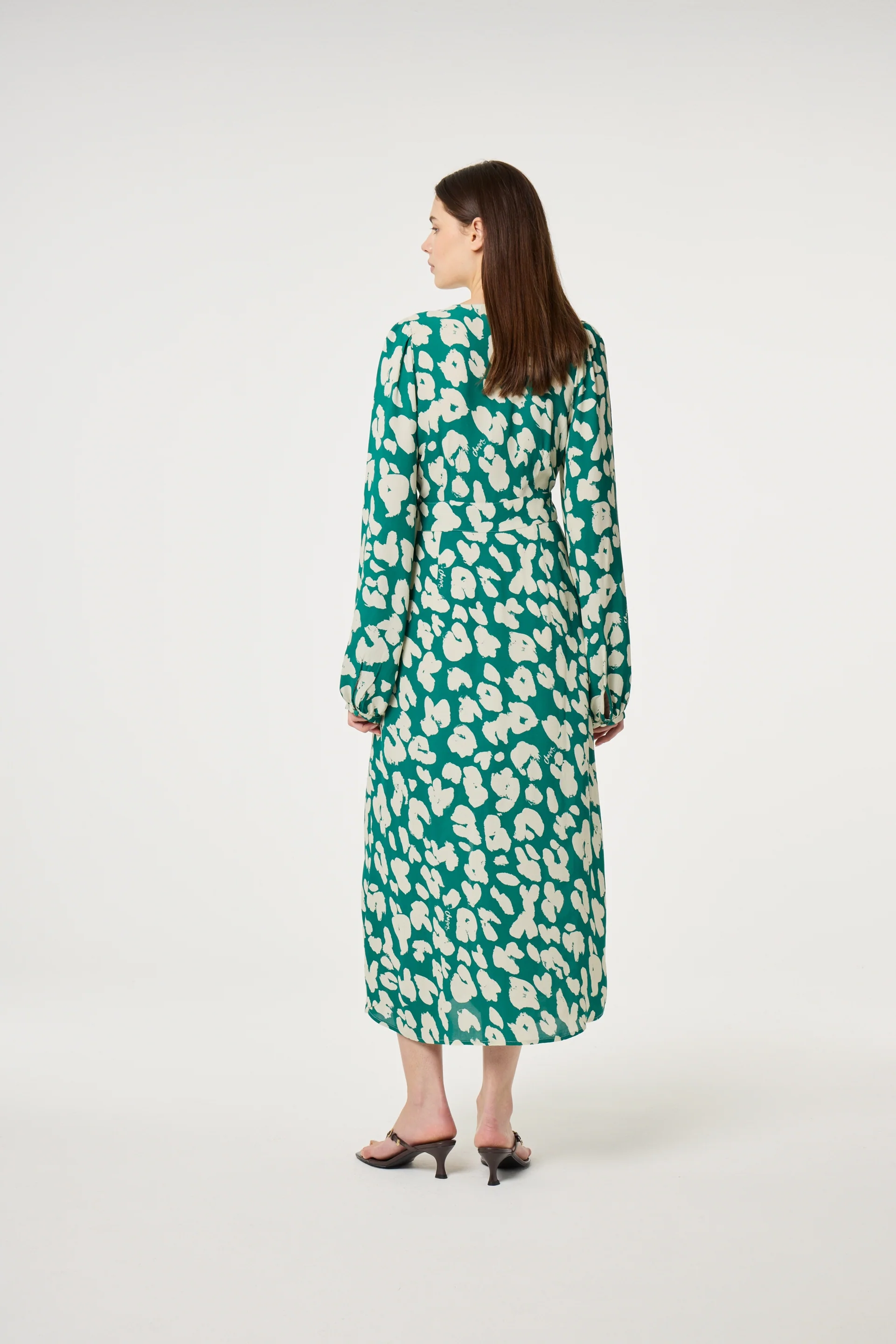Ana Dress | Evergreen/Cosy White - Image 3
