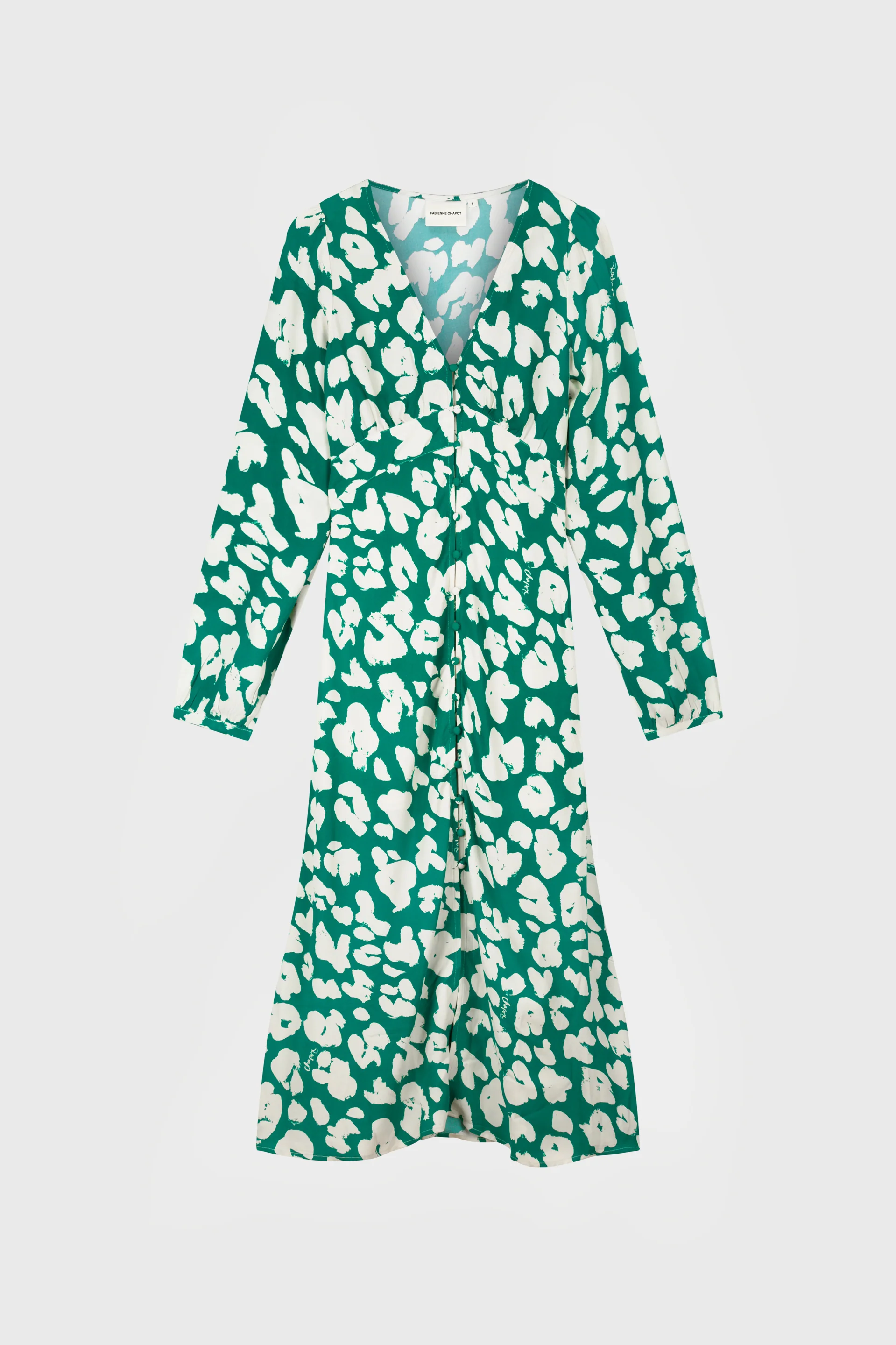 Ana Dress | Evergreen/Cosy White - Image 4