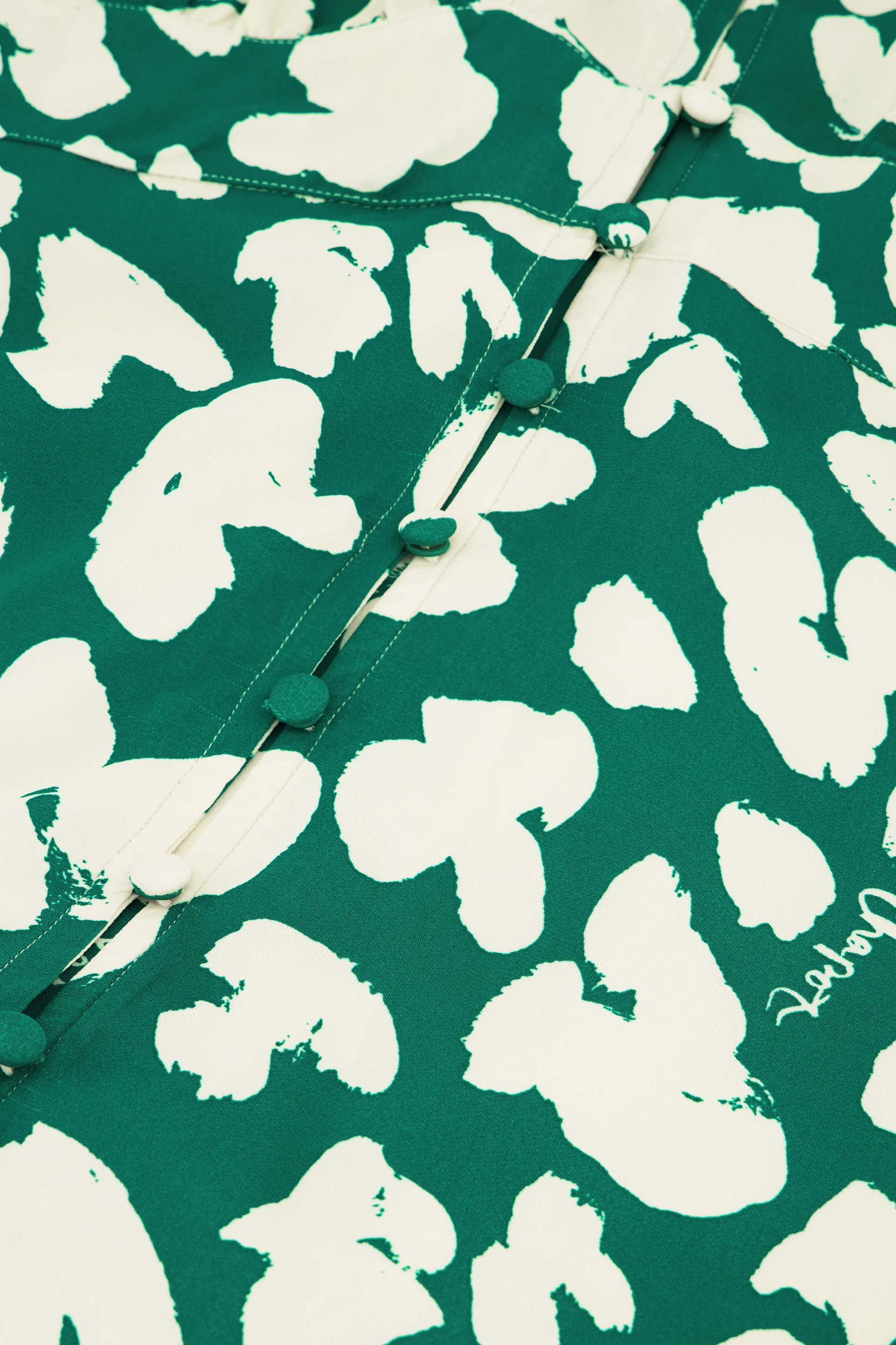 Ana Dress | Evergreen/Cosy White - Image 5