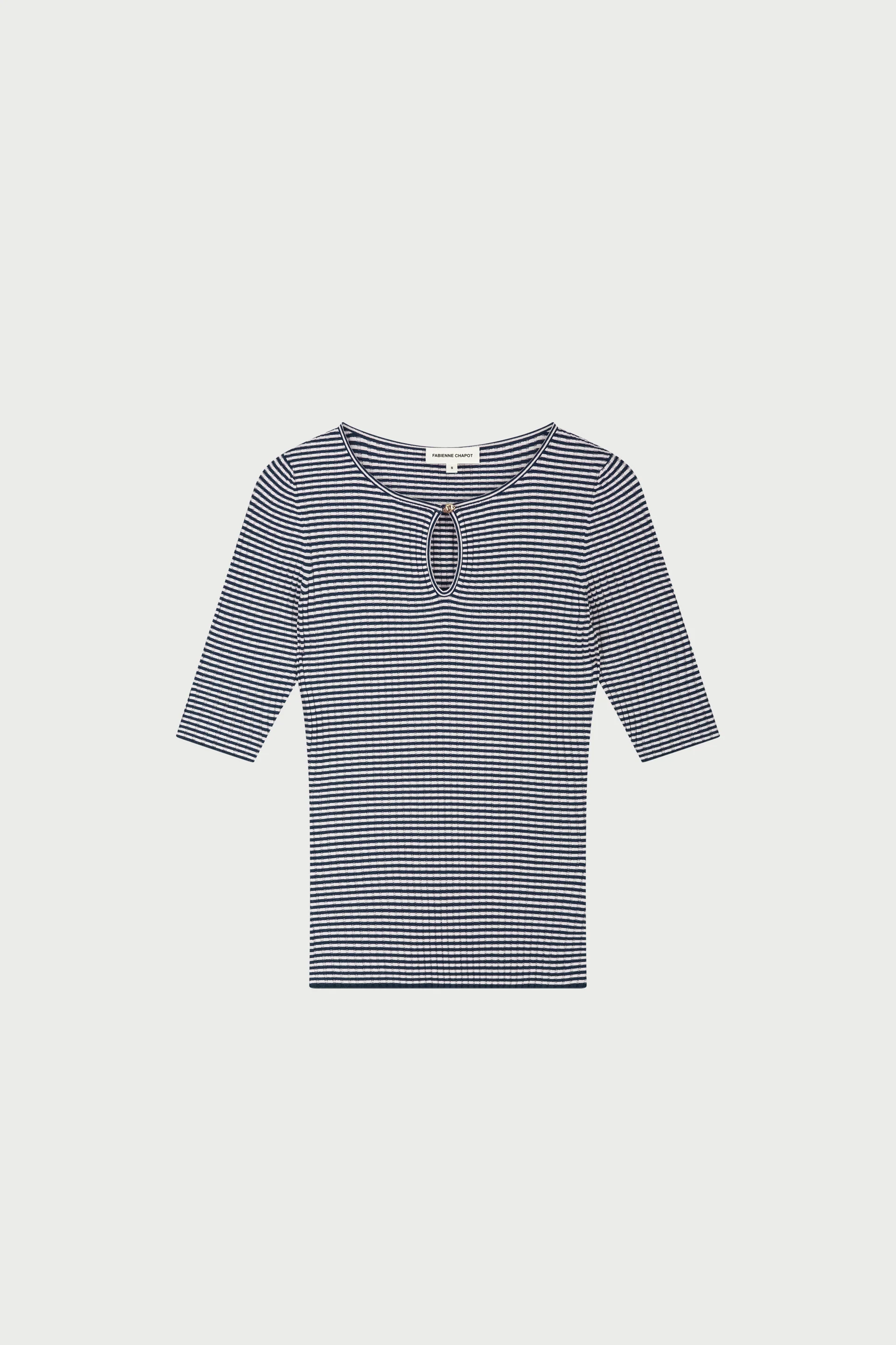 Anouk Short Sleeve Pullover | Cosy White/Blue - Image 4