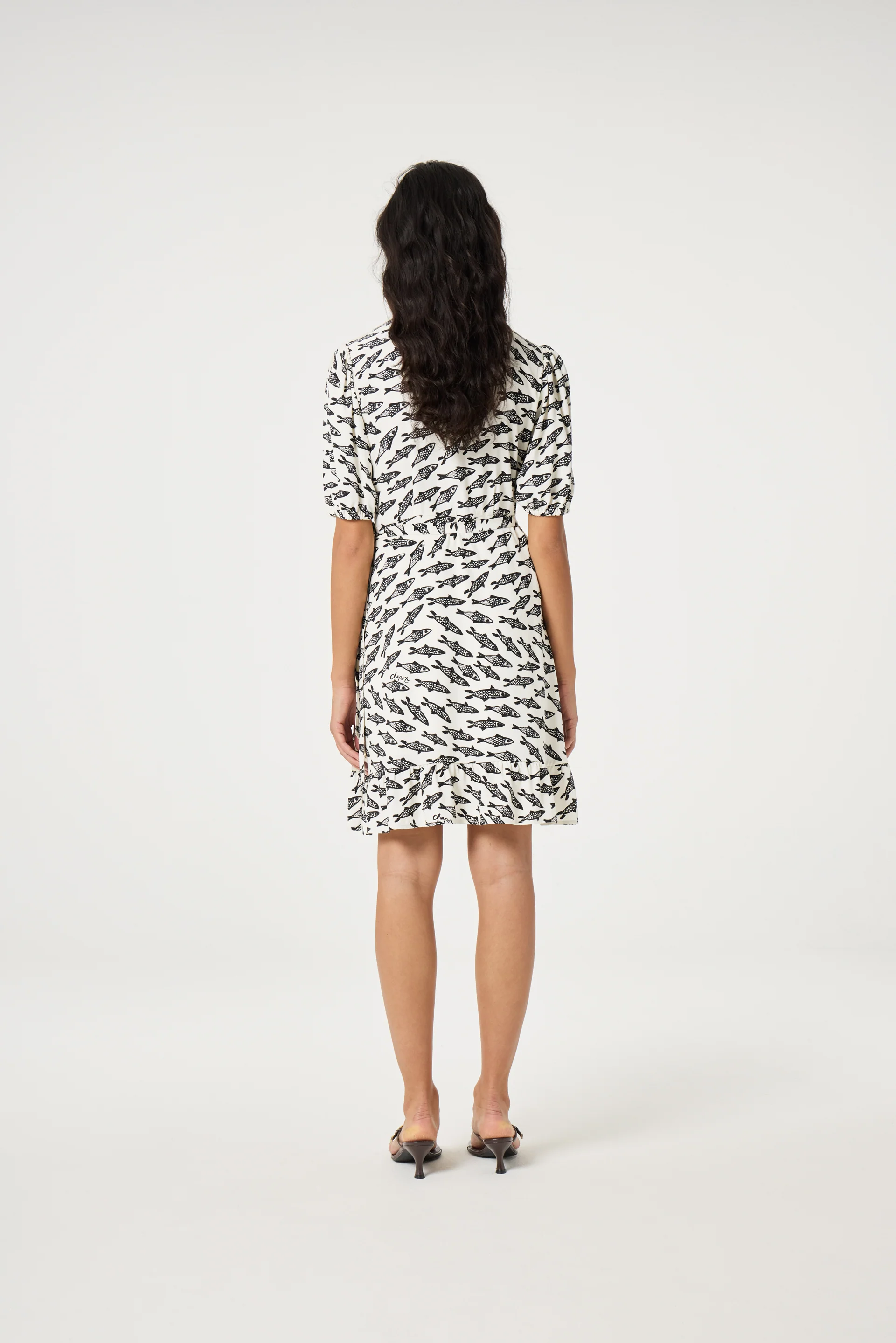 Ariel Dress | Cosy White/Black - Image 3