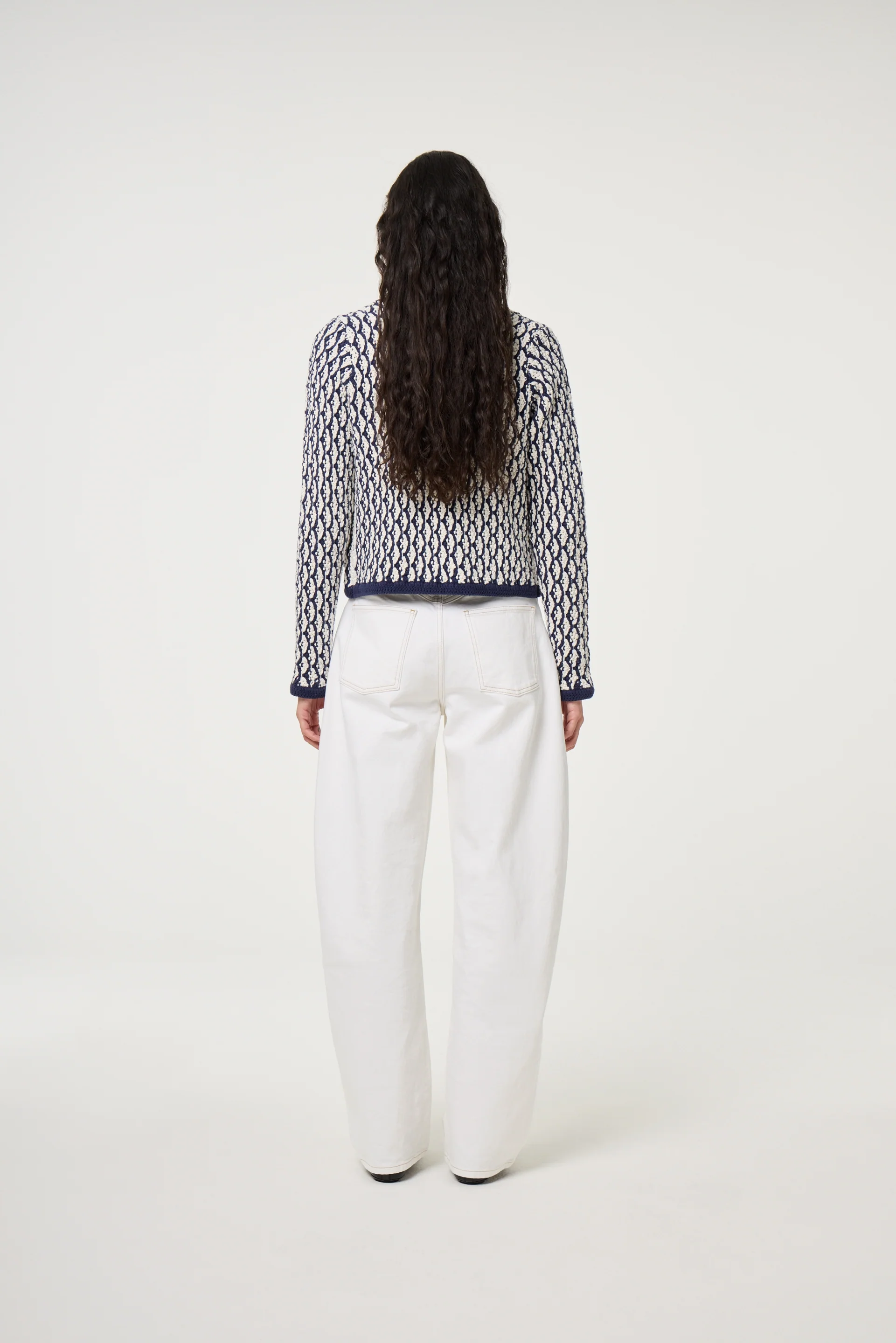 Balou Cardigan | Cosy White/Navy - Image 3