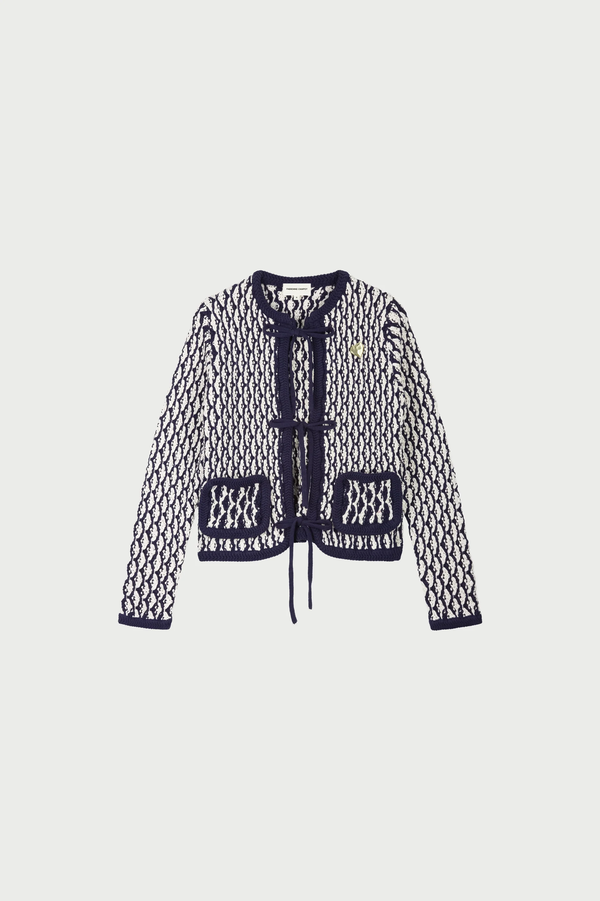 Balou Cardigan | Cosy White/Navy - Image 4