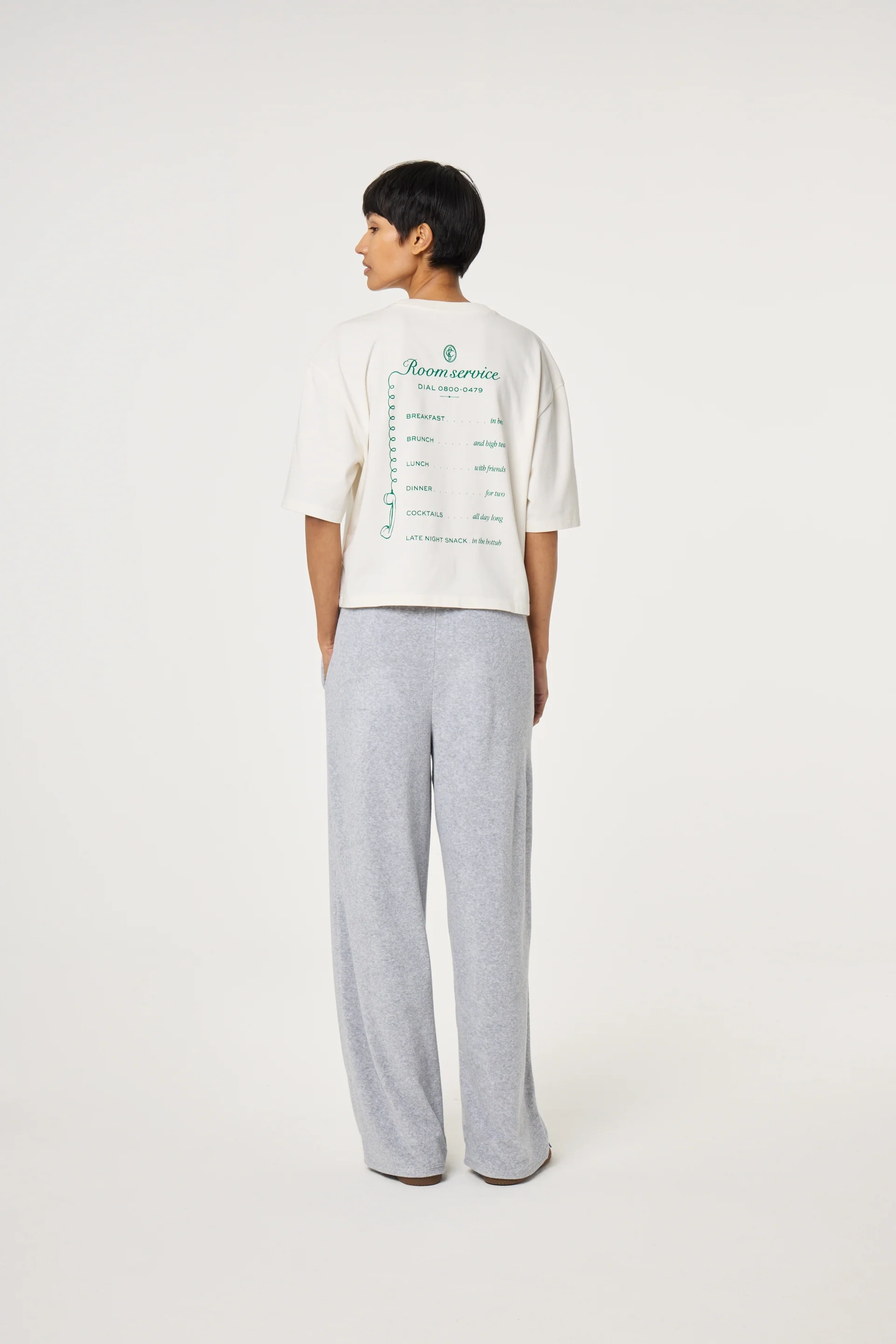 Benja T-shirt | Cosy White/Green - Image 4
