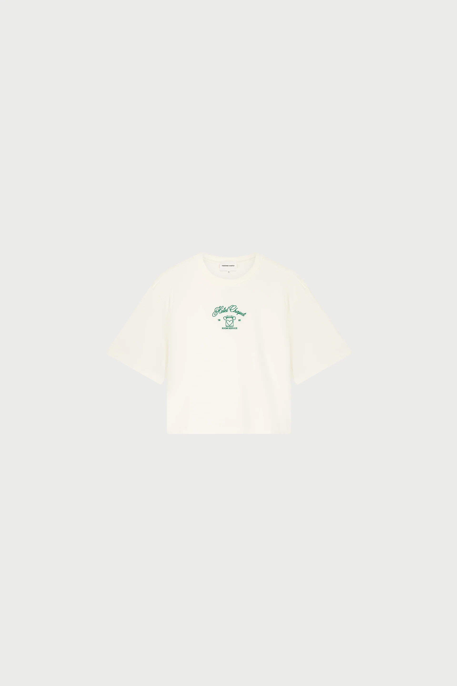 Benja T-shirt | Cosy White/Green - Image 5