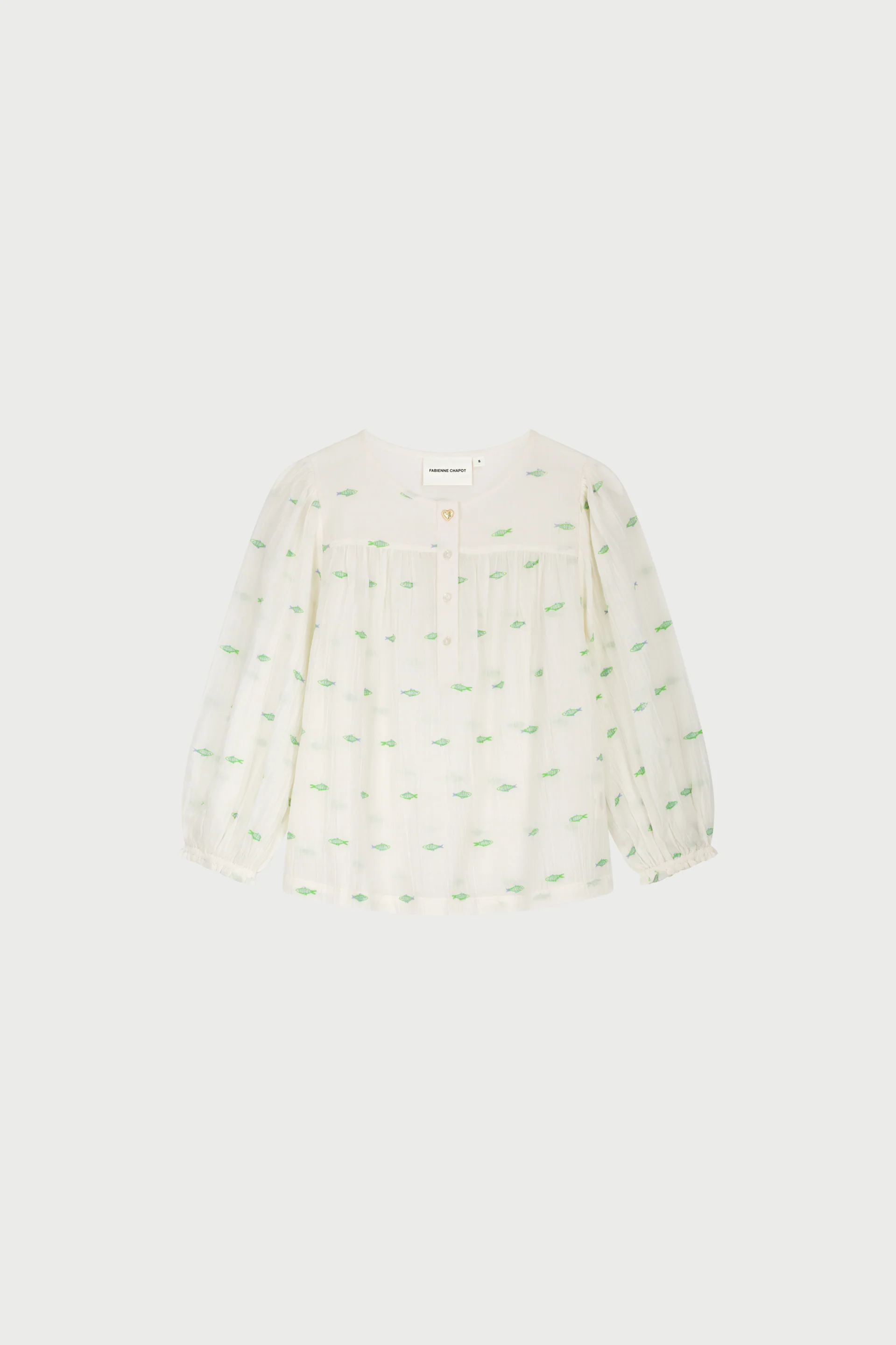 Bindi Top | Cosy White/Green - Image 4