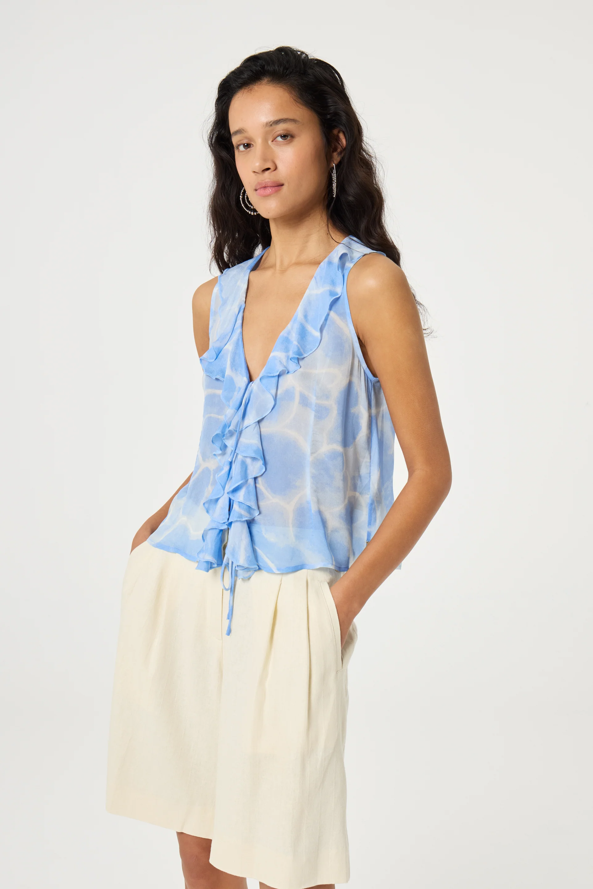 Brittany Top | Light Blue/Crispy White - Image 2