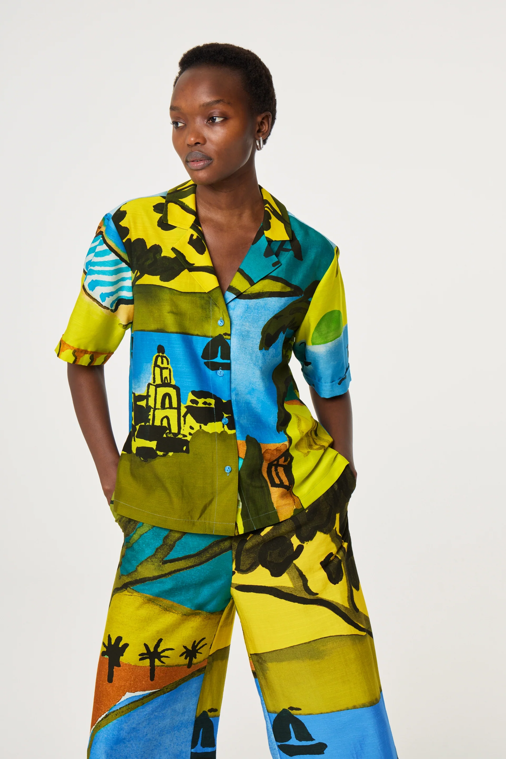 Brock Blouse | Yellow/Blue - Image 2