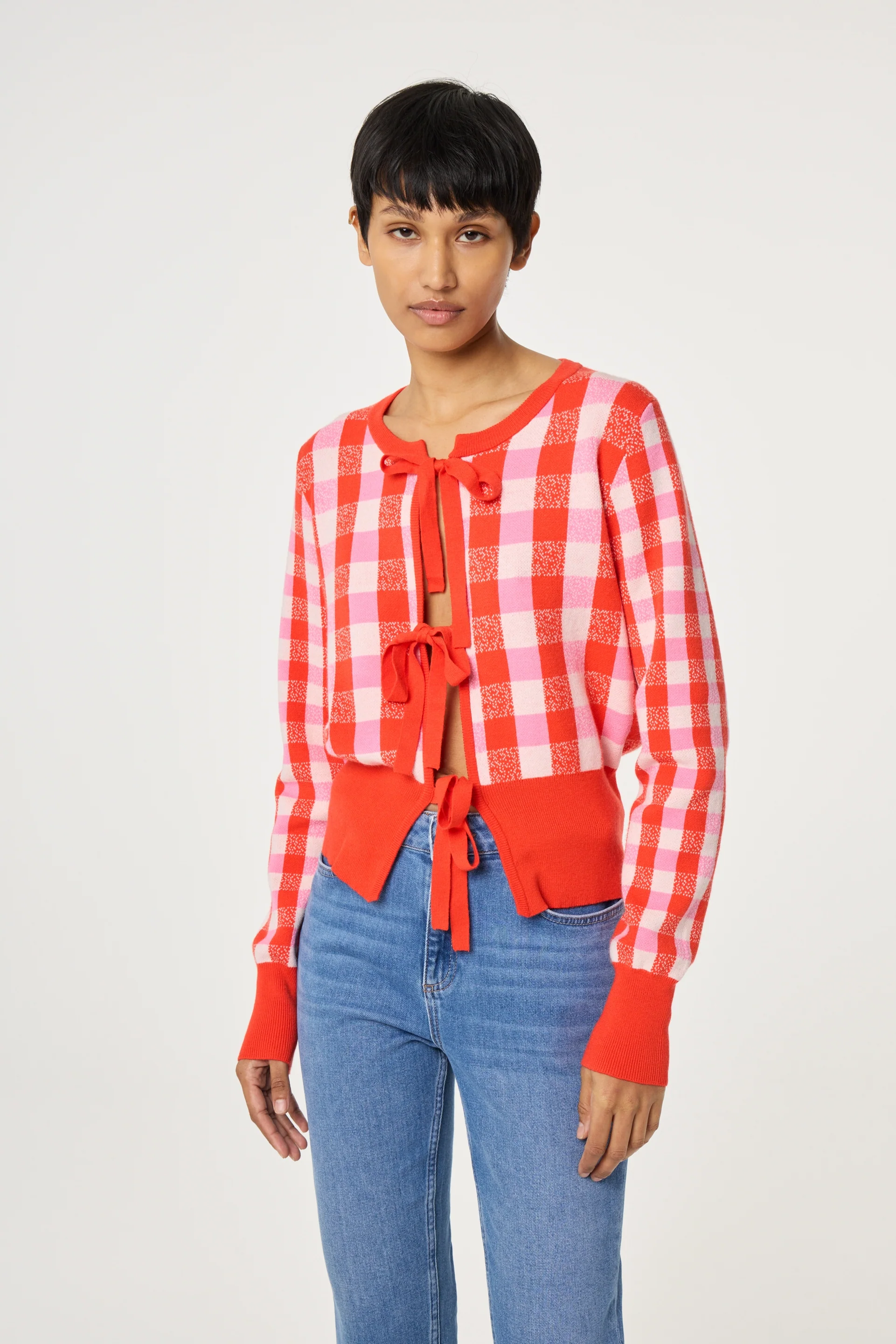 Camille Cardigan | Cosy White/Tangerine Tango - Image 2
