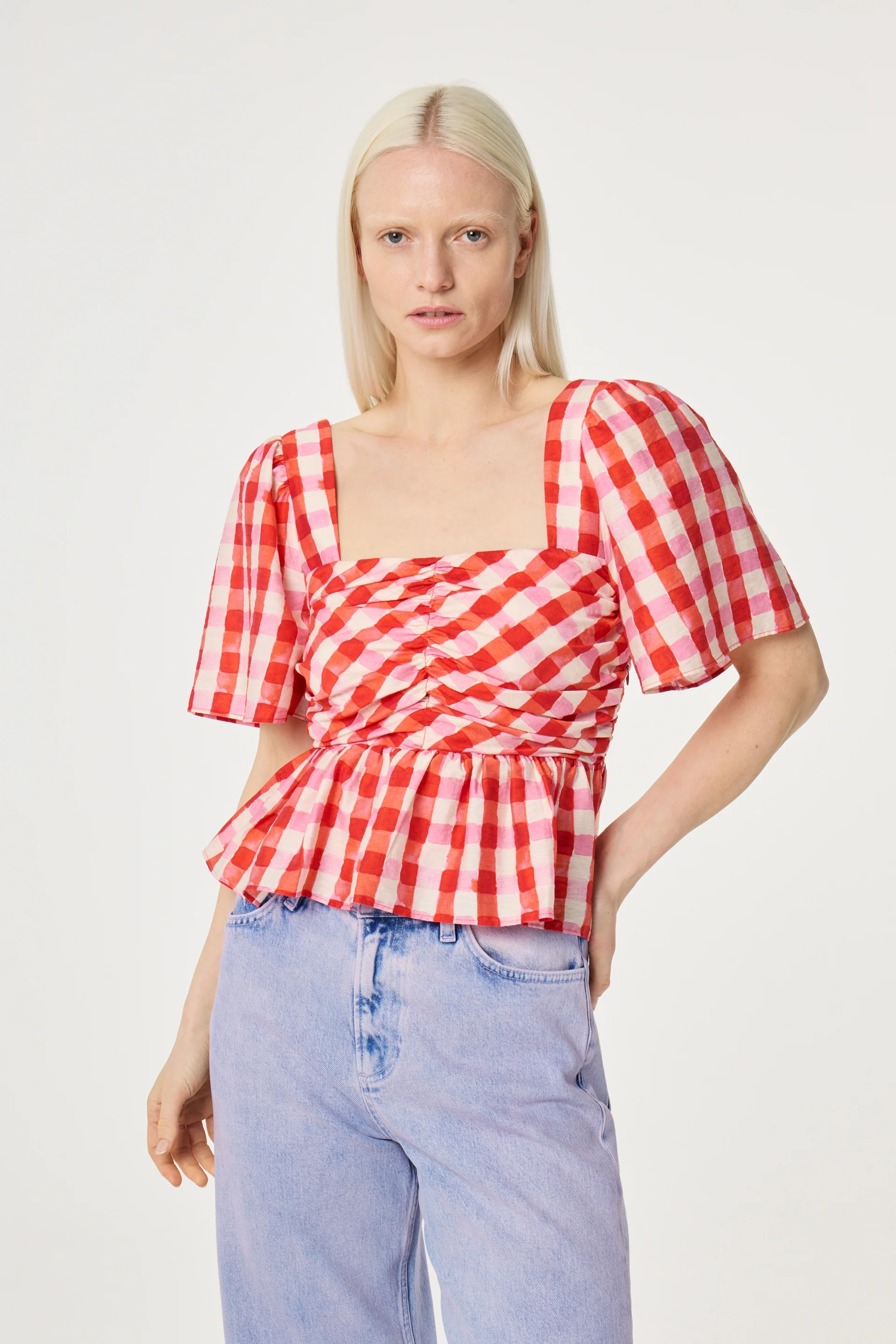 Carletta Top | Tangerine Tango/Cosy White - Image 2