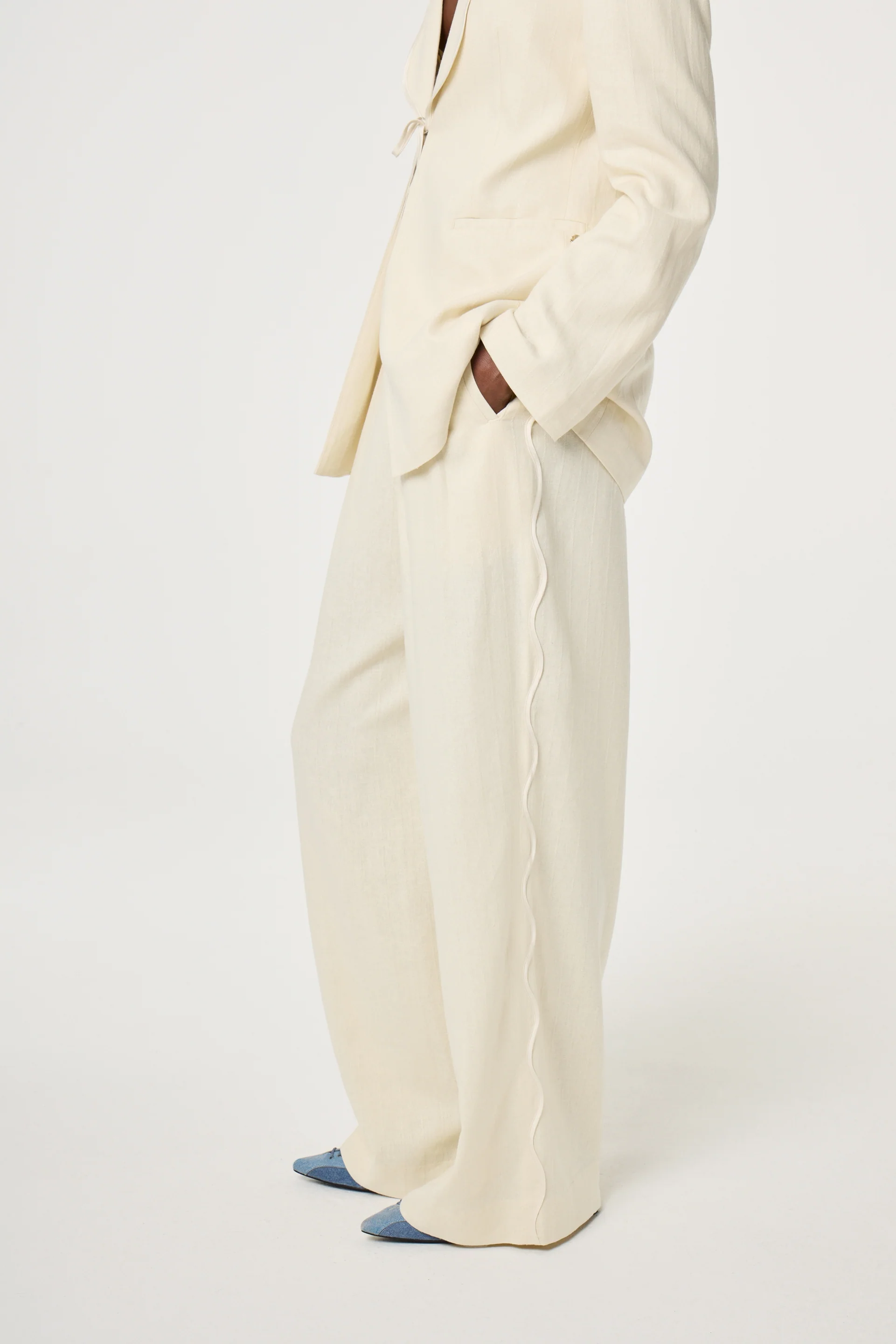 Carlie Trousers | Warm White - Image 2