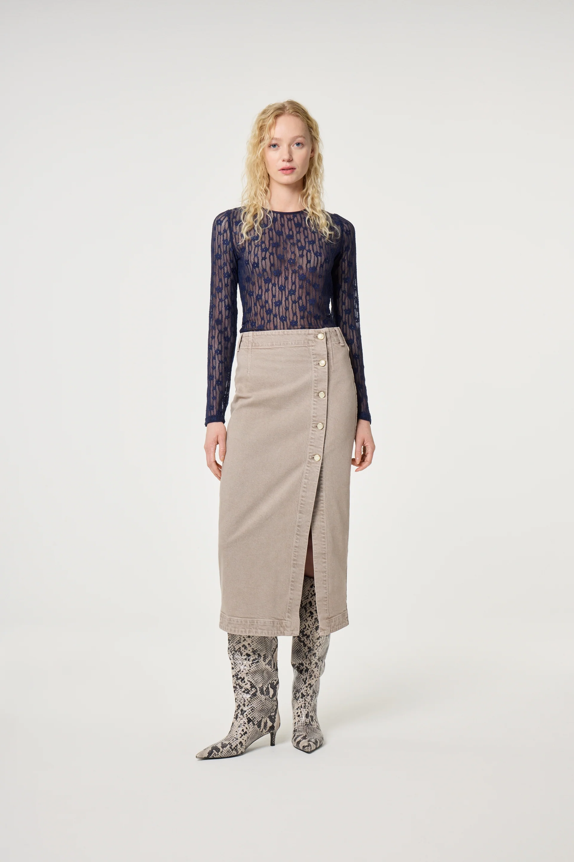 Carmel Denim Skirt | Quick Sand