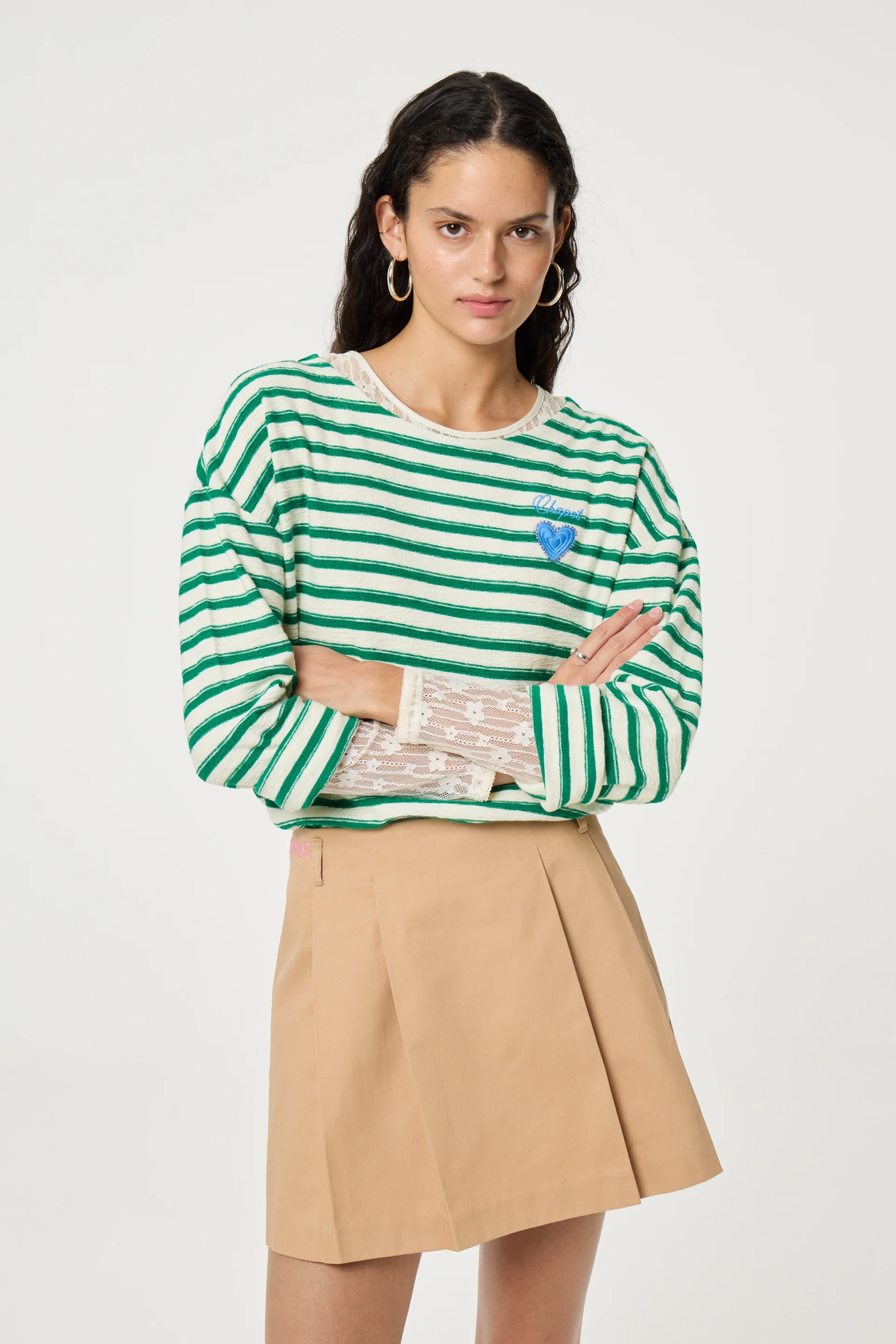 Celina Top | Cosy White/Green - Image 2