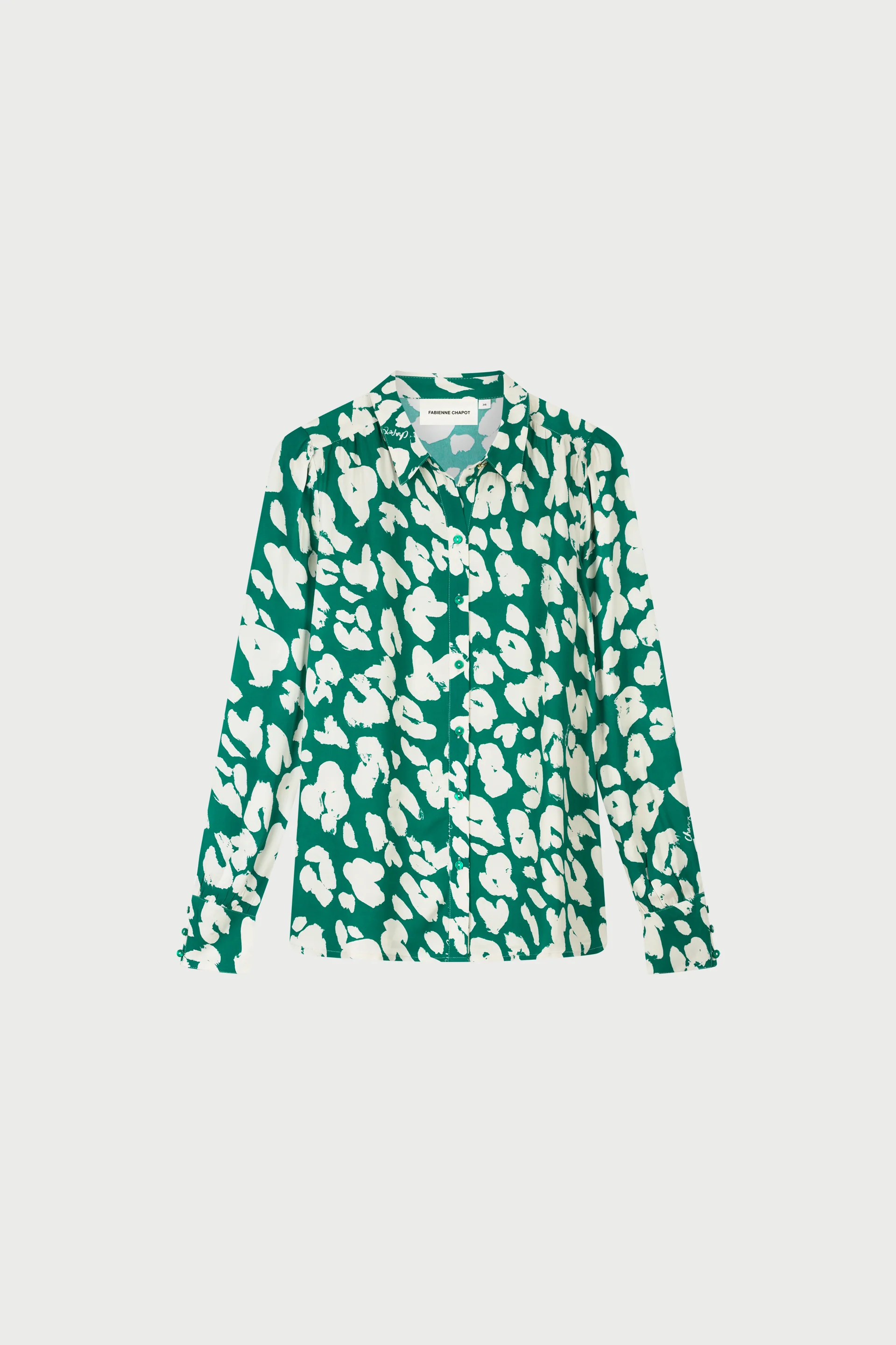 Coco Blouse | Evergreen/Cosy White - Image 4