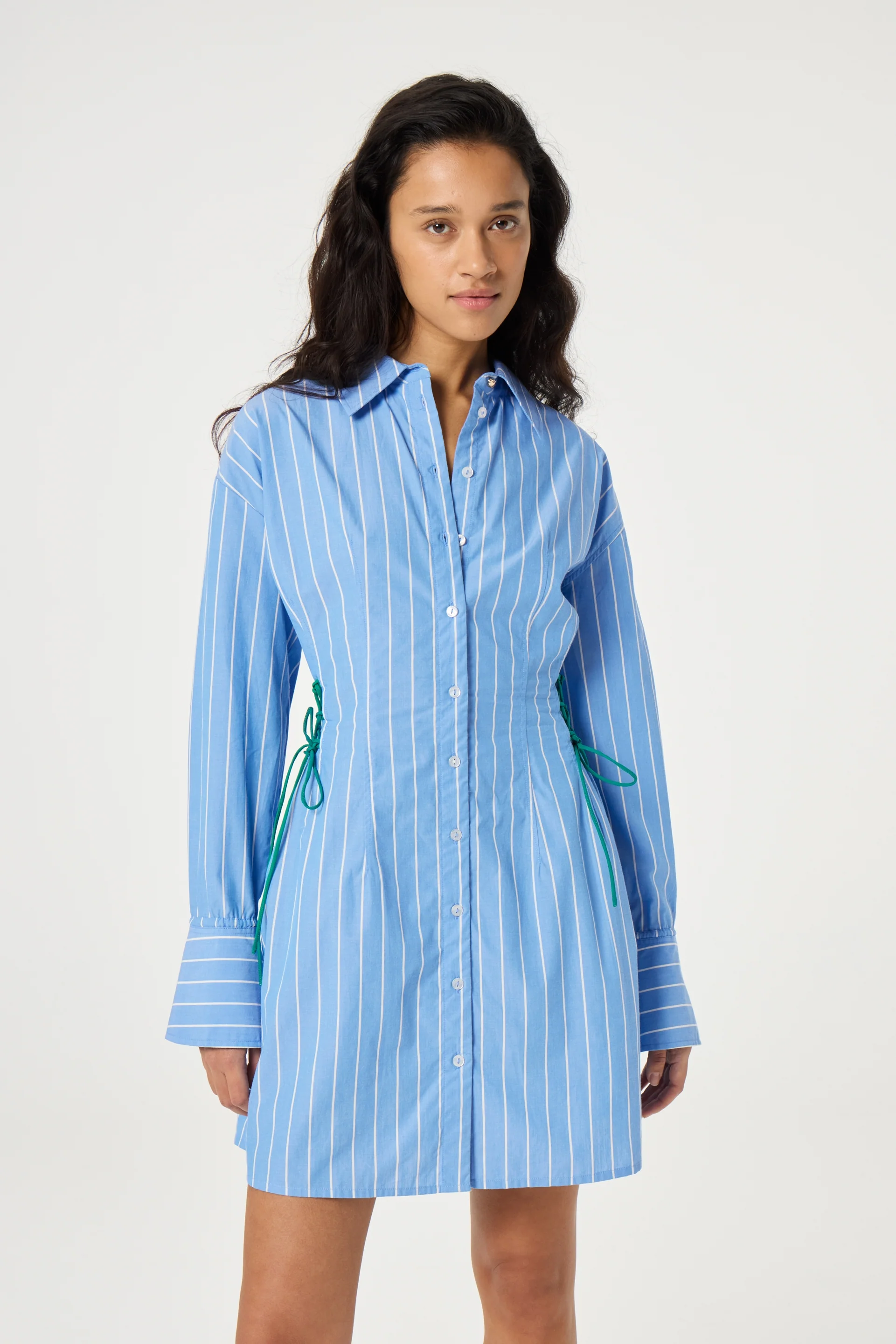 Coletta Blue Stripe Dress | Marina Blue/Cosy White - Image 2