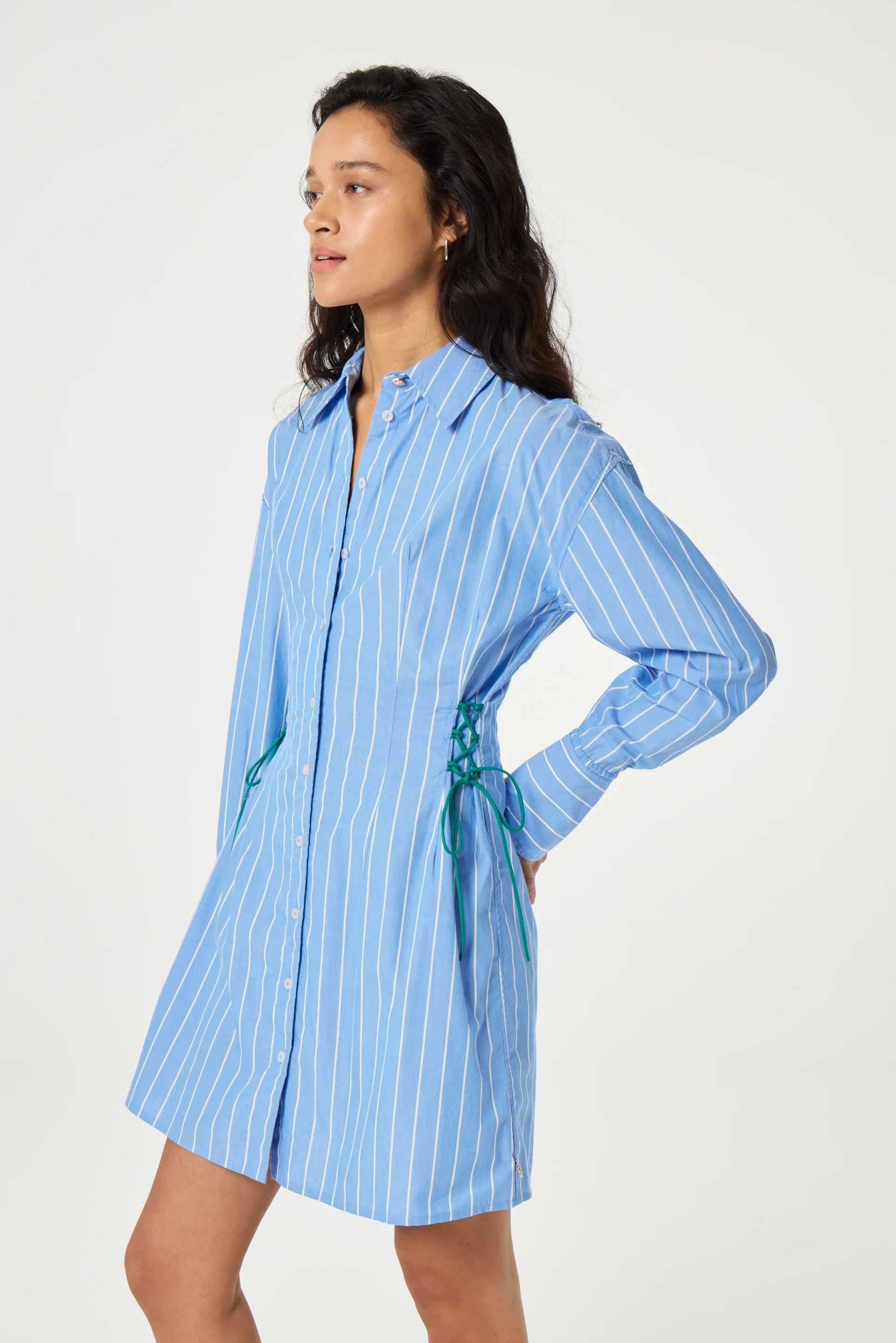 Coletta Blue Stripe Dress | Marina Blue/Cosy White - Image 3