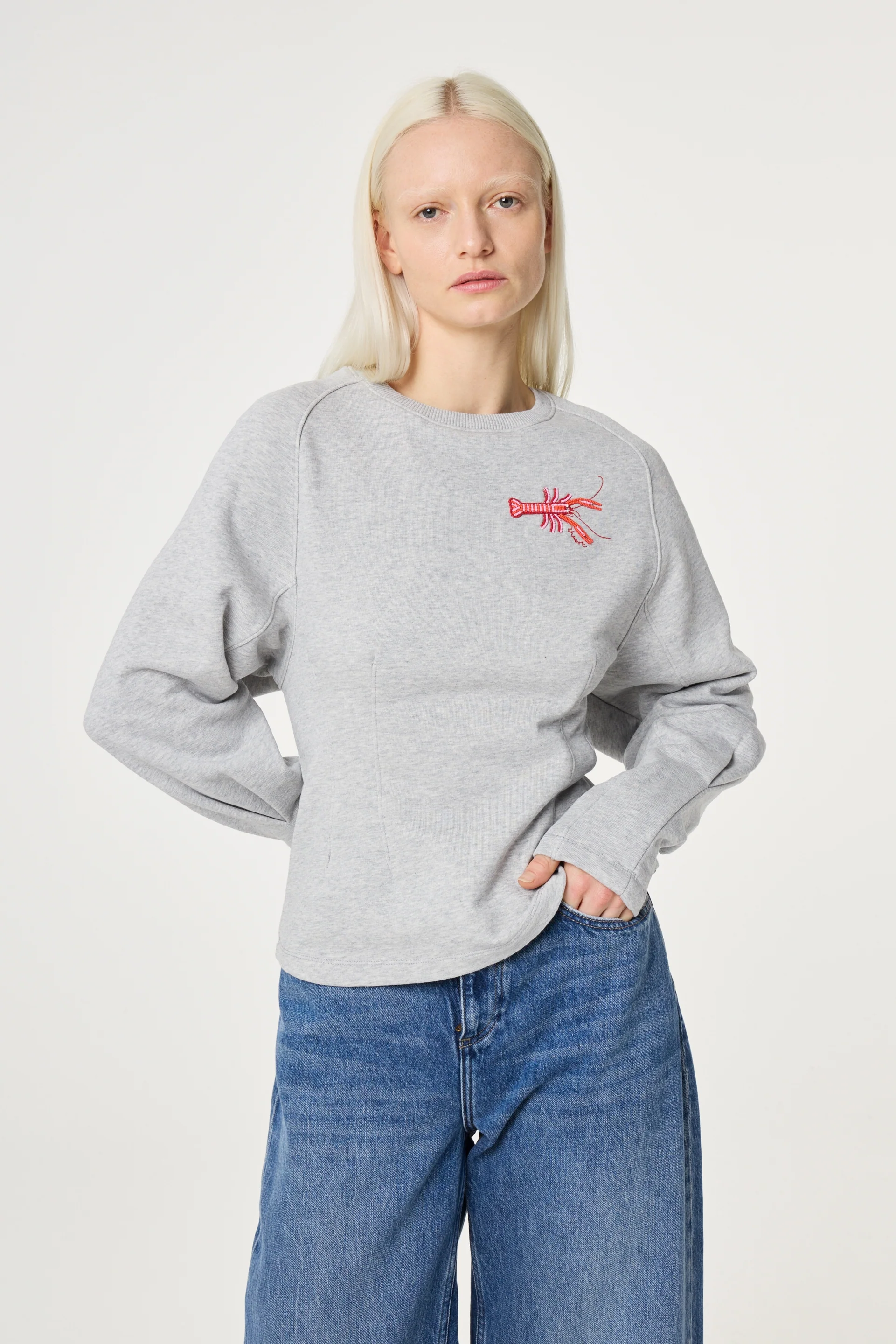 Dhelia Sweater | Mid Grey Melange - Image 2
