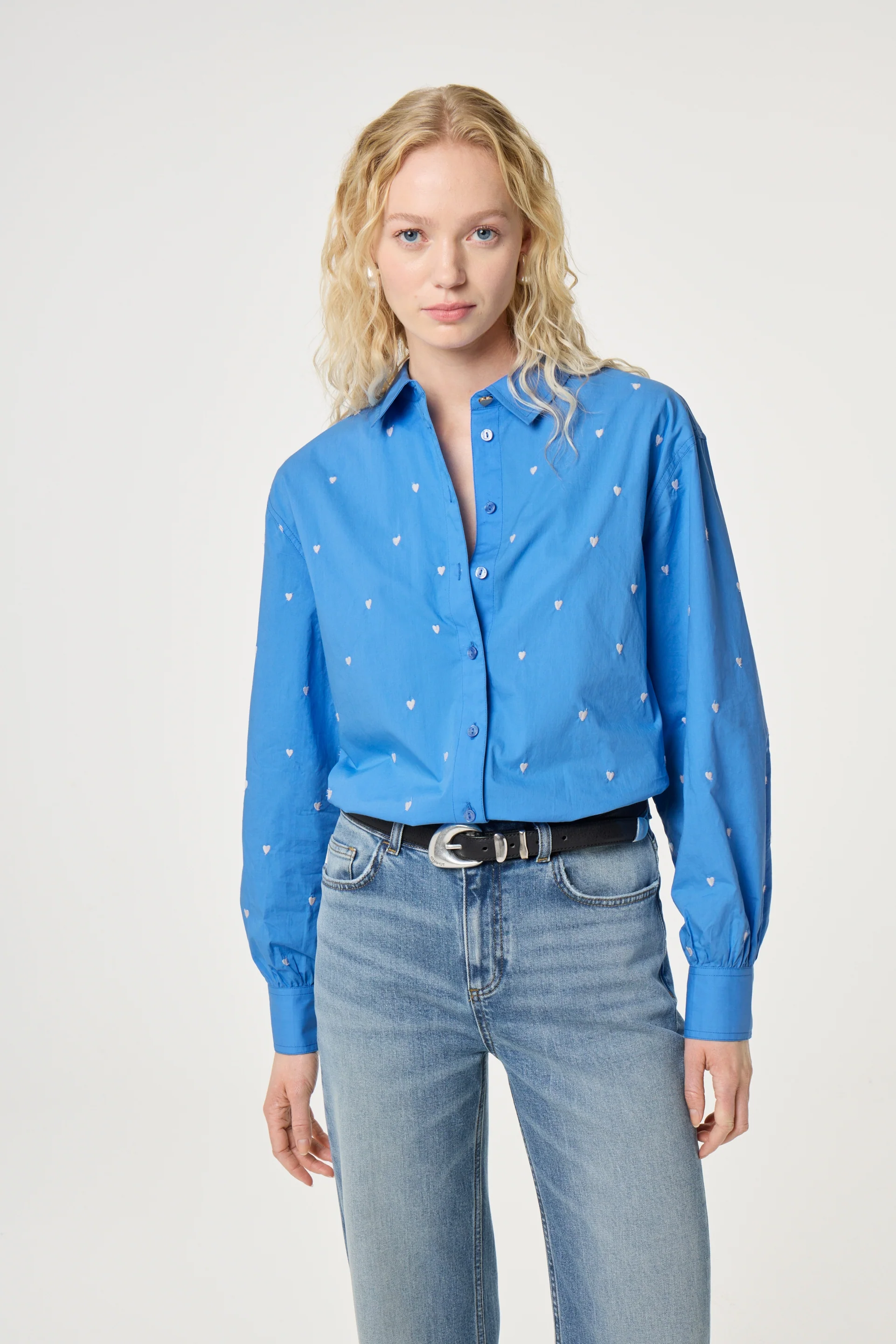 Dina Blouse | Marina Blue/Cosy White - Image 2
