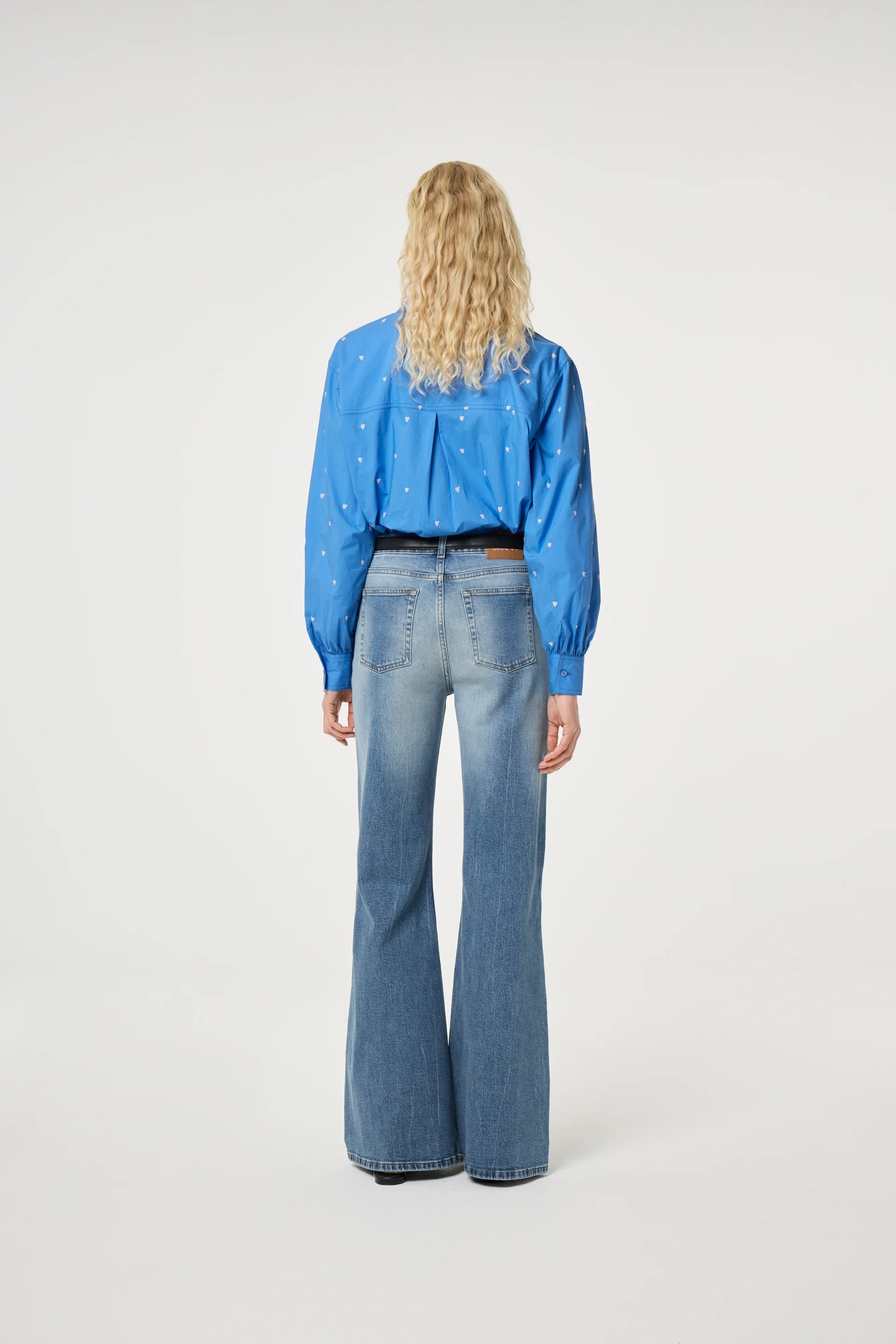Dina Blouse | Marina Blue/Cosy White - Image 3