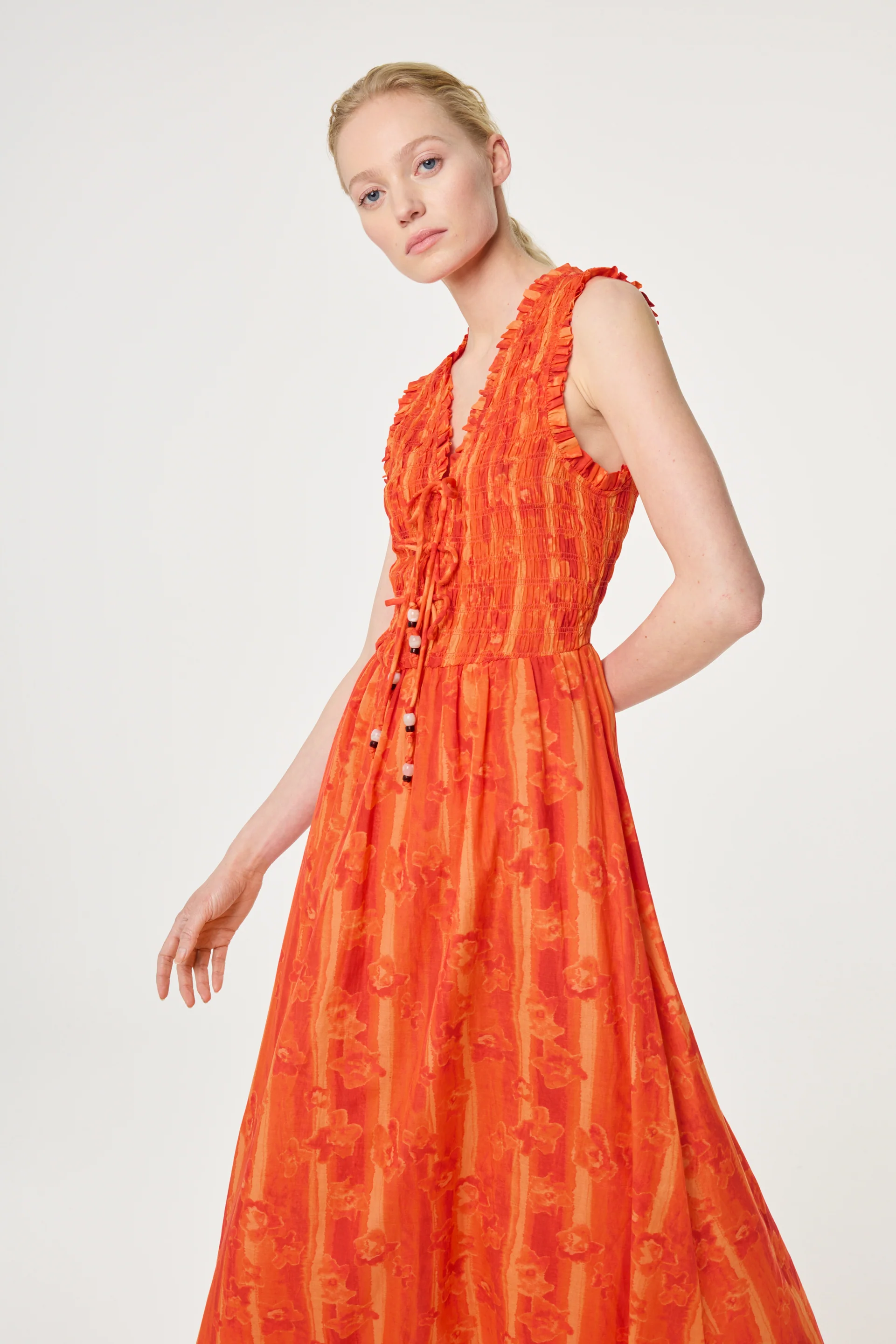 Elou Dress | Orange/Orange - Image 2