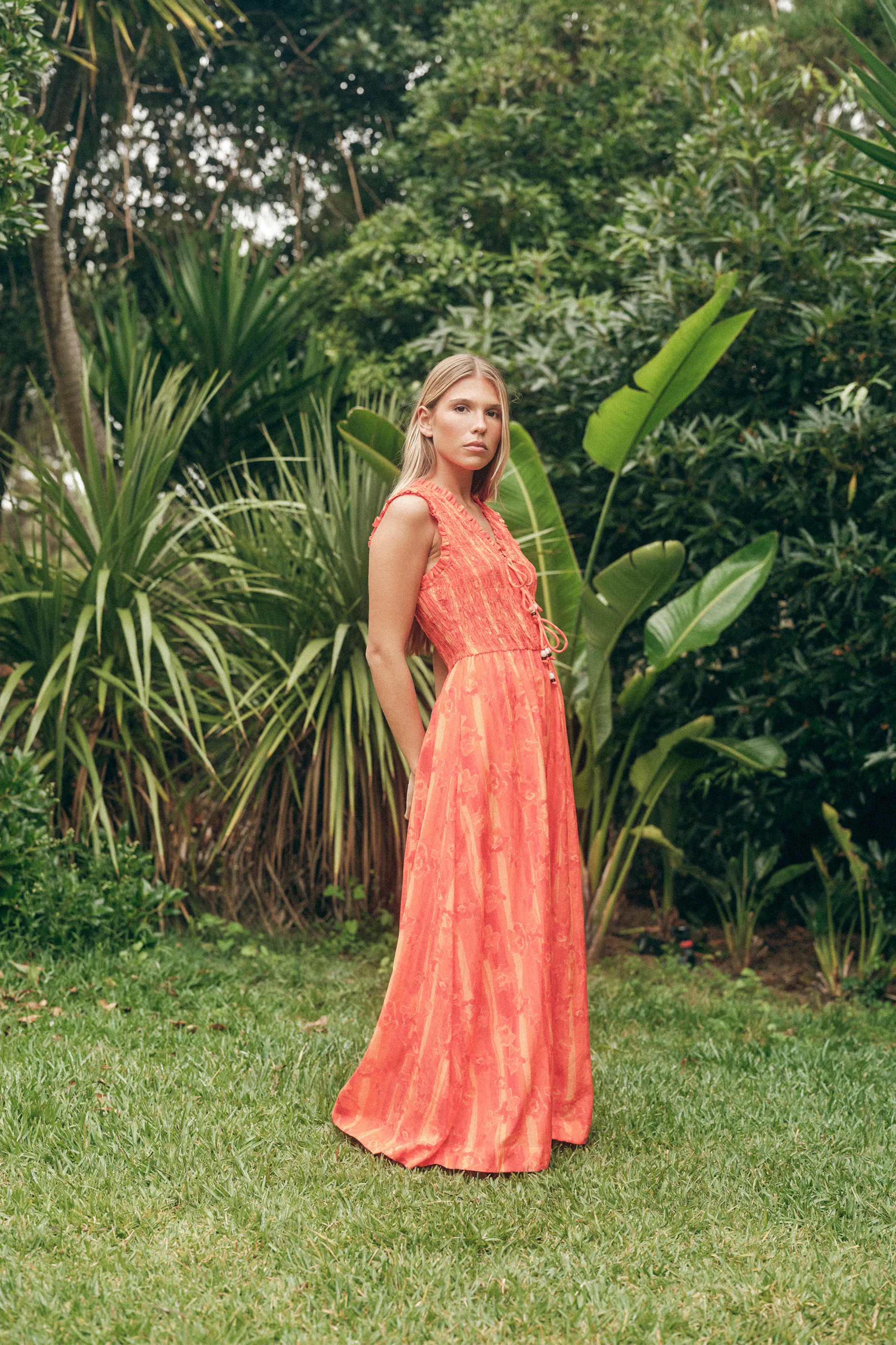 Elou Dress | Orange/Orange - Image 3