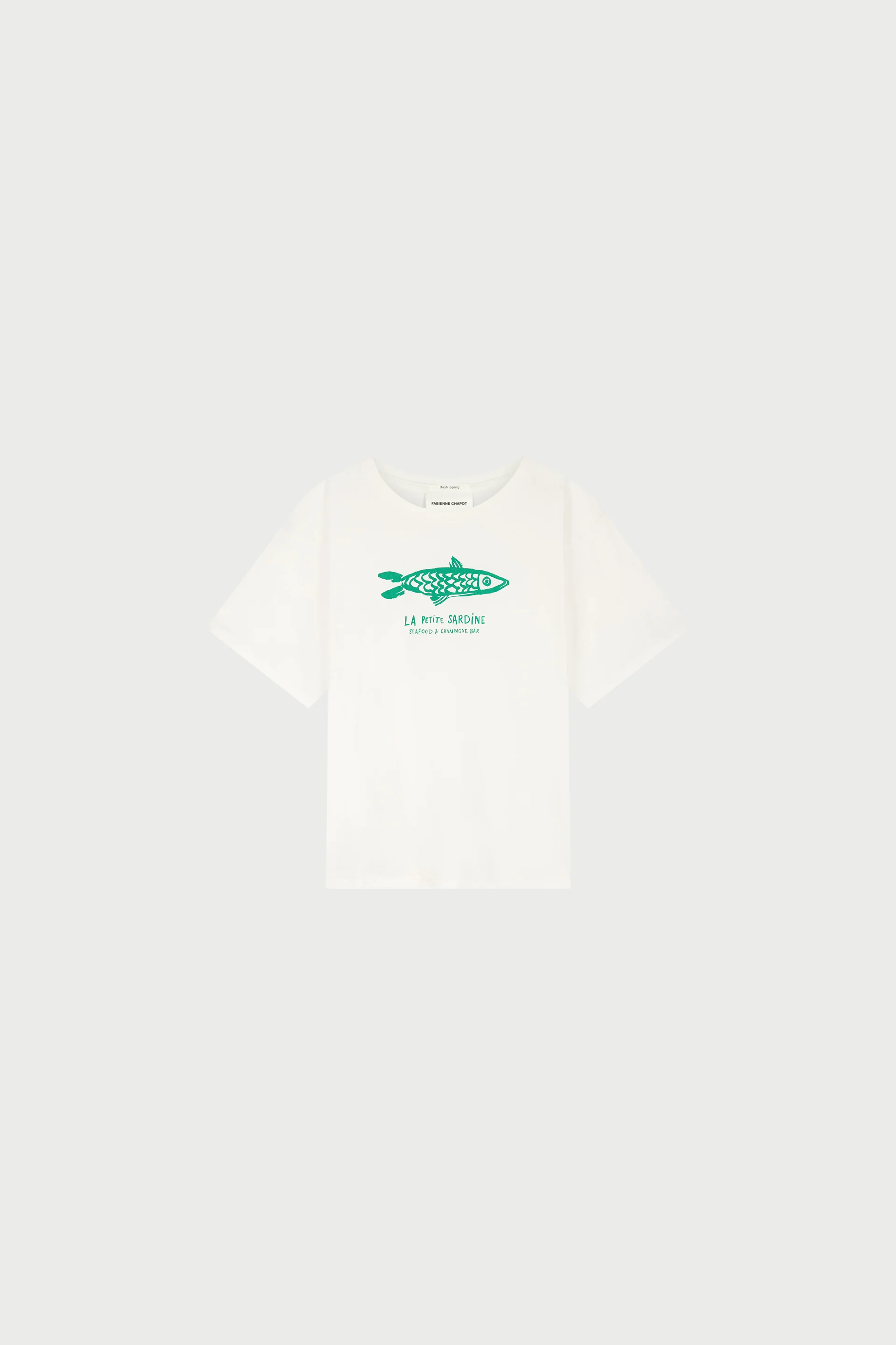 Fay T-shirt | Cosy White/Green - Image 4