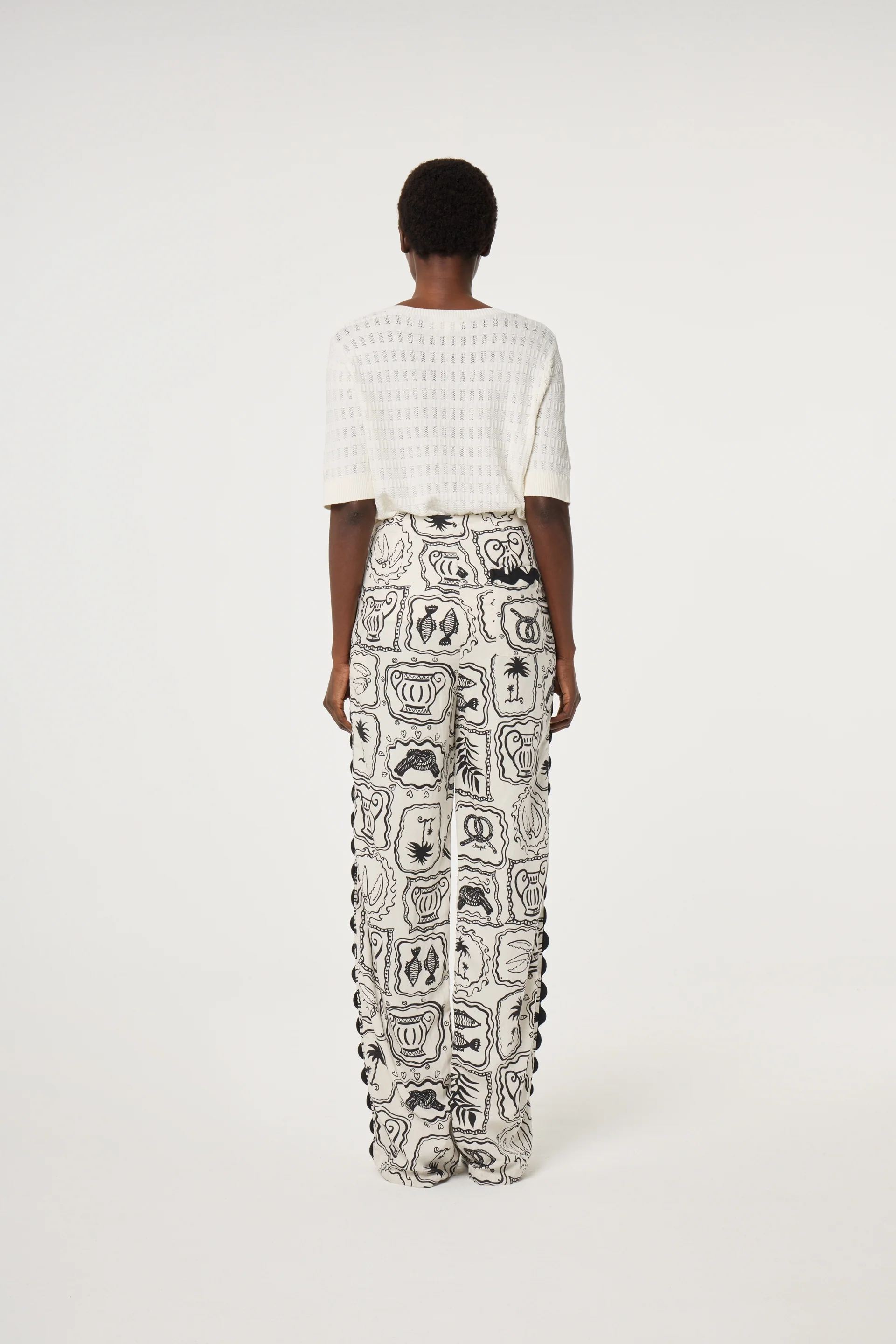 Guicho Trousers | Cosy White/Black - Image 3