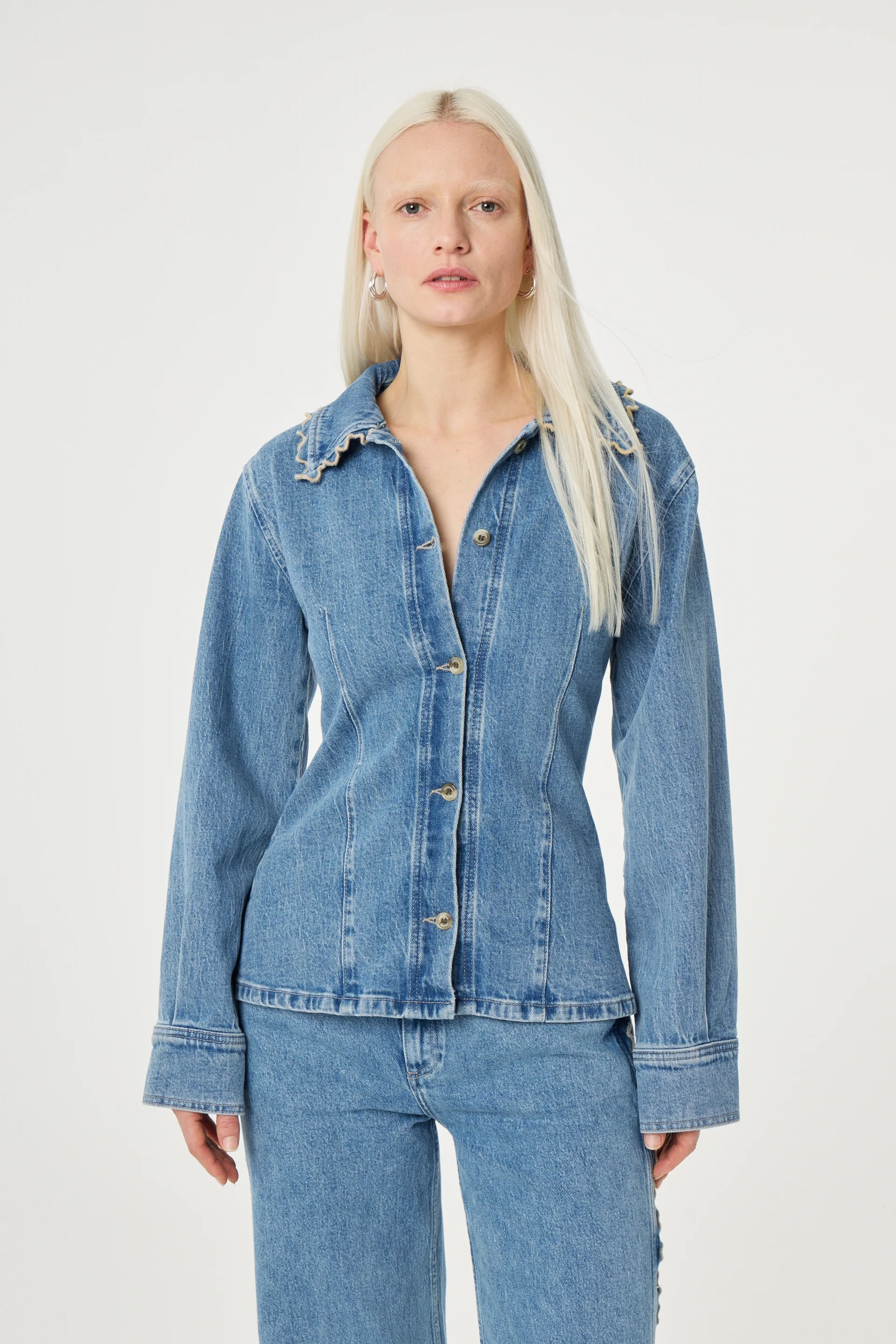 Inda Blouse | Mid Blue - Image 2