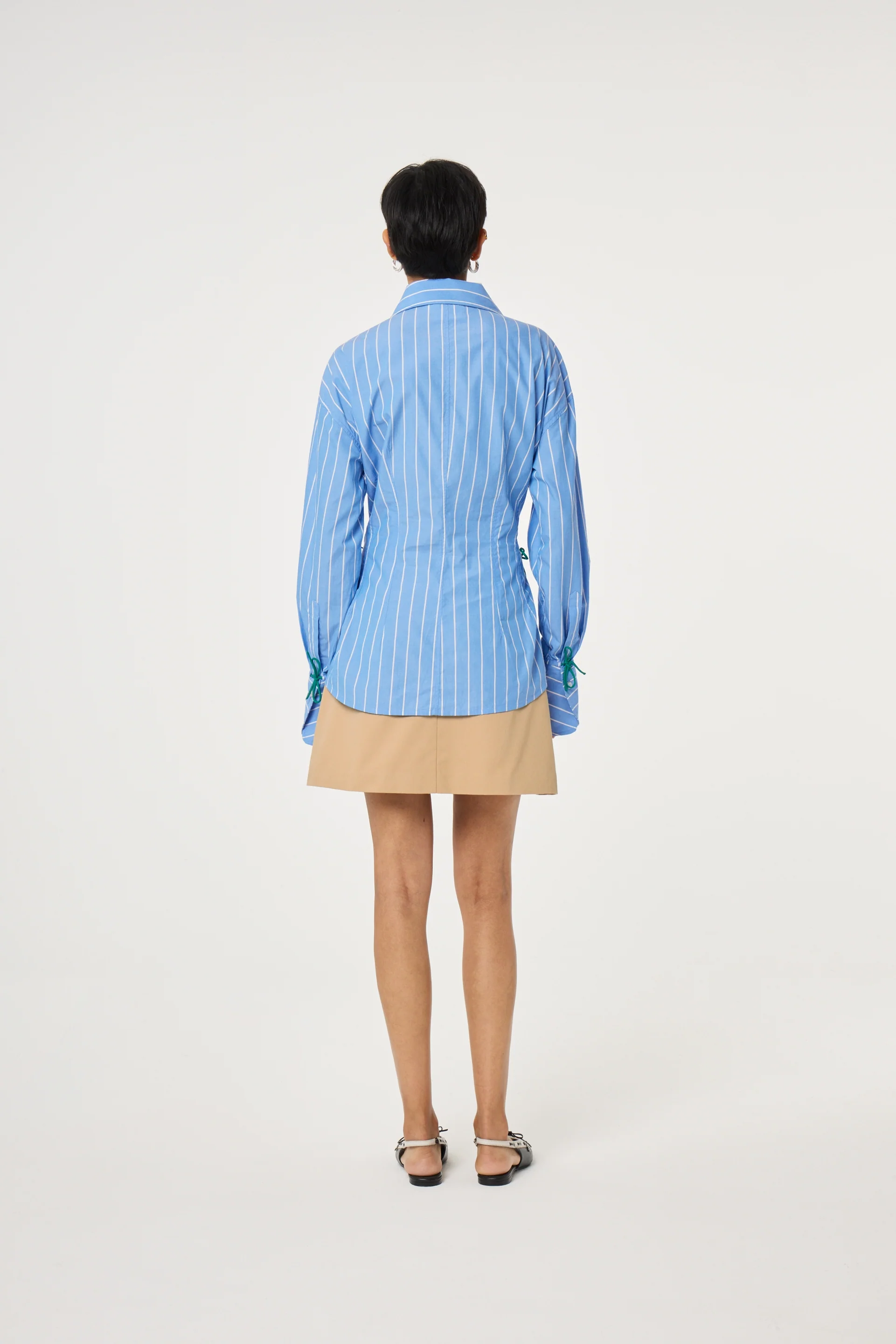 Indra Blouse | Marina Blue/Cosy White - Image 4