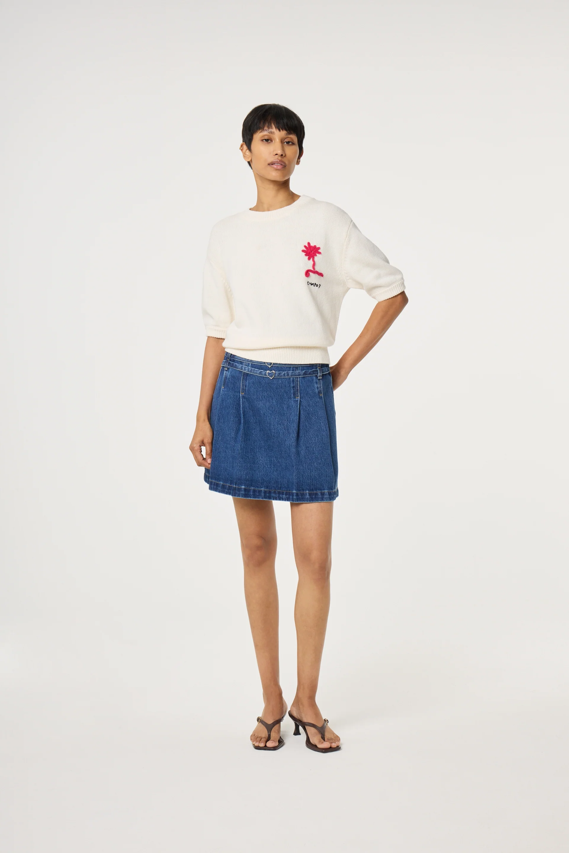Jiska Short Sleeve Pullover | Cosy White