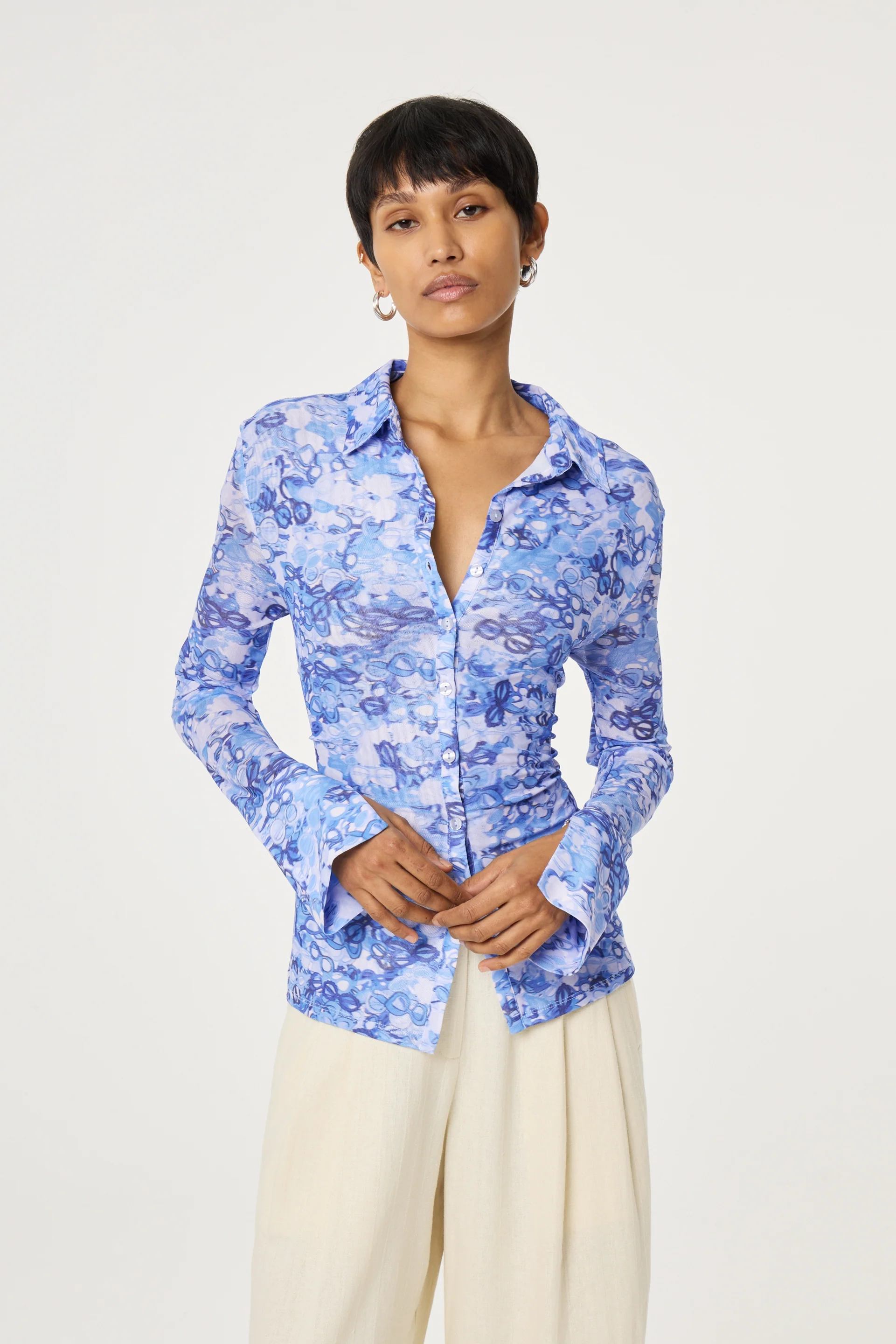 Kevis Blouse | Blue/Cosy White - Image 2
