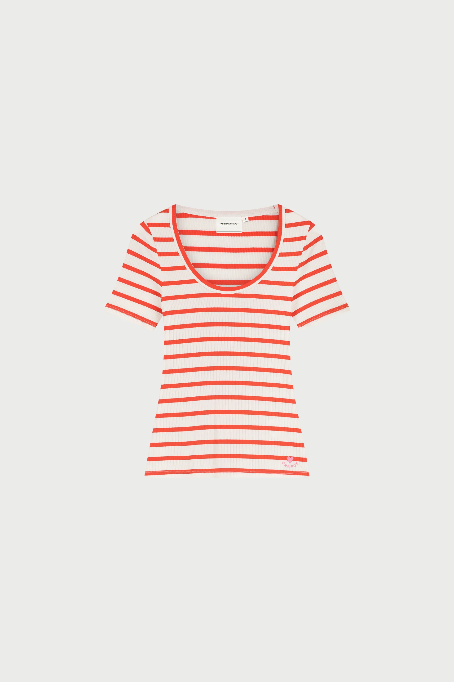 Lena Shortsleeve T-Shirt | Cosy White/Tangerine Tango - Image 4