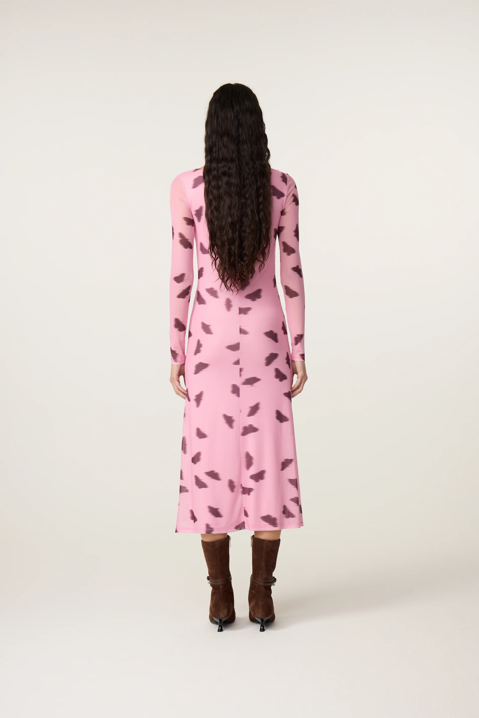 Lilea Dress | Pink Rose/Brown - Image 3