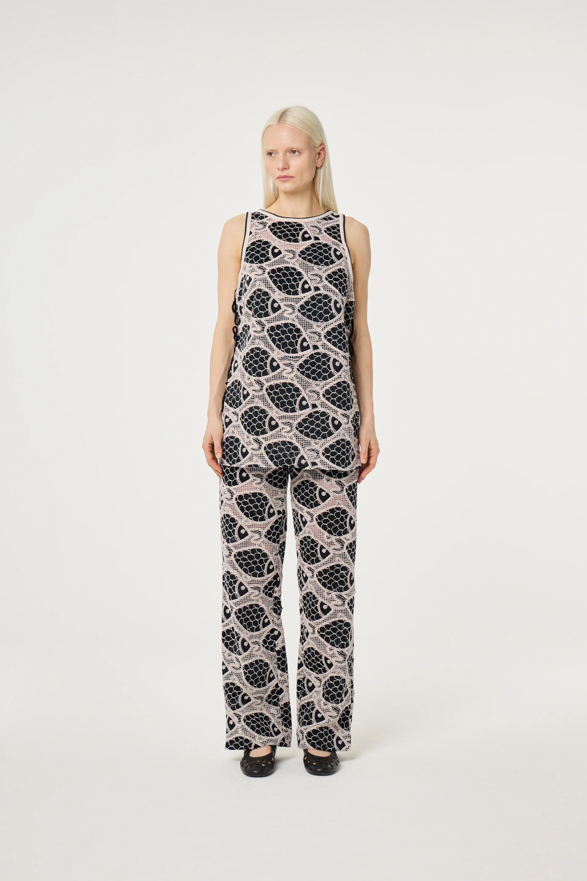 Luca Top | Cosy White/Black