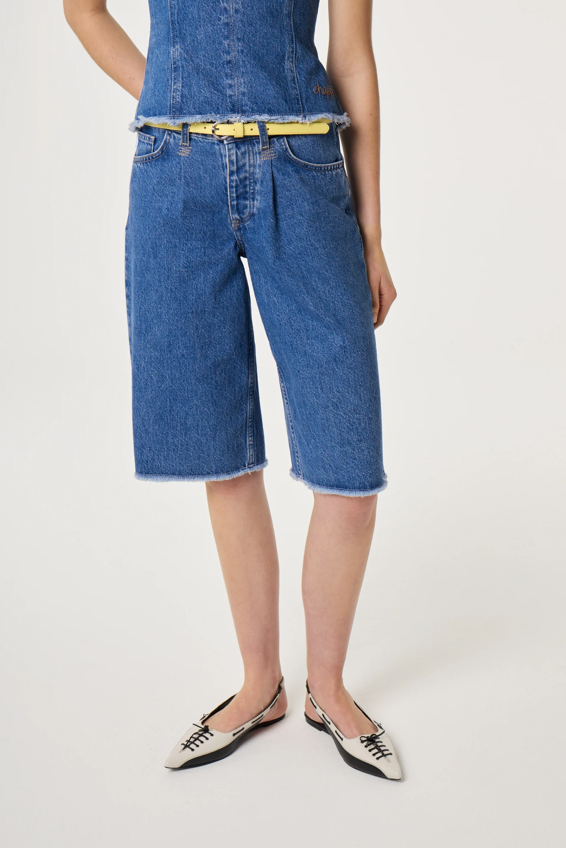 Lucy Wide Jorts | Faded Light Blue - Image 2