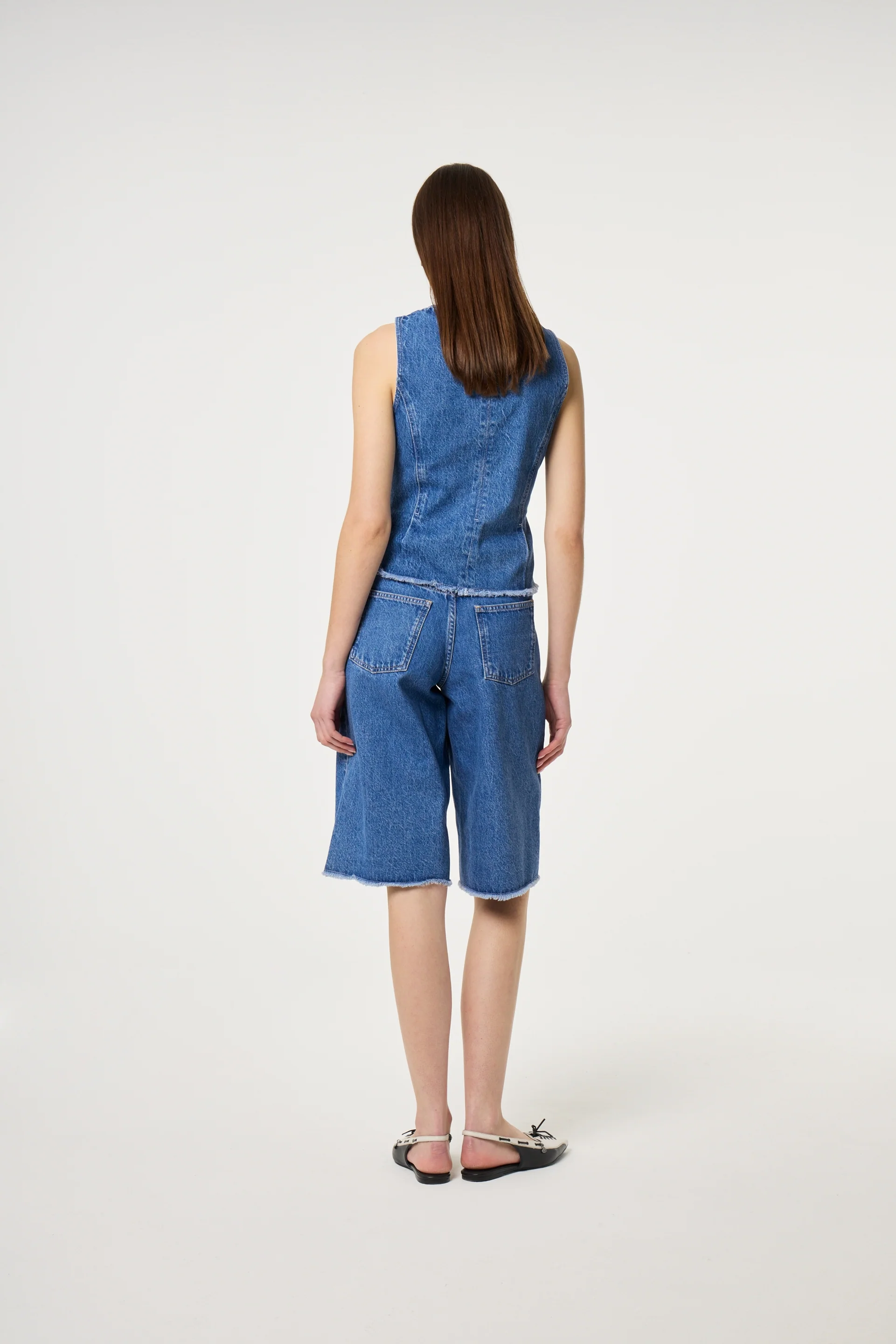 Lucy Wide Jorts | Faded Light Blue - Image 3