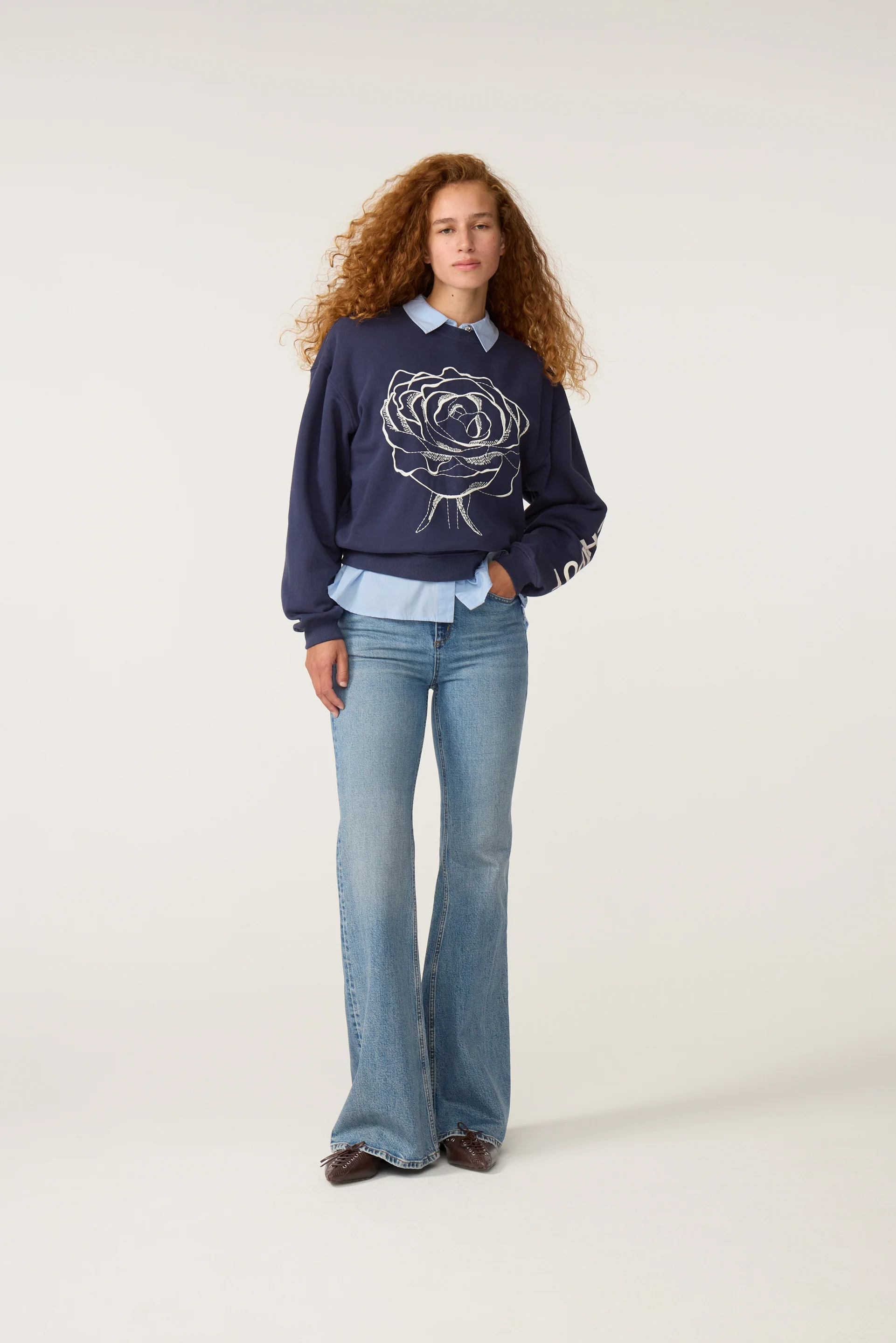 Luna Flower Sweater | Maritime Blue