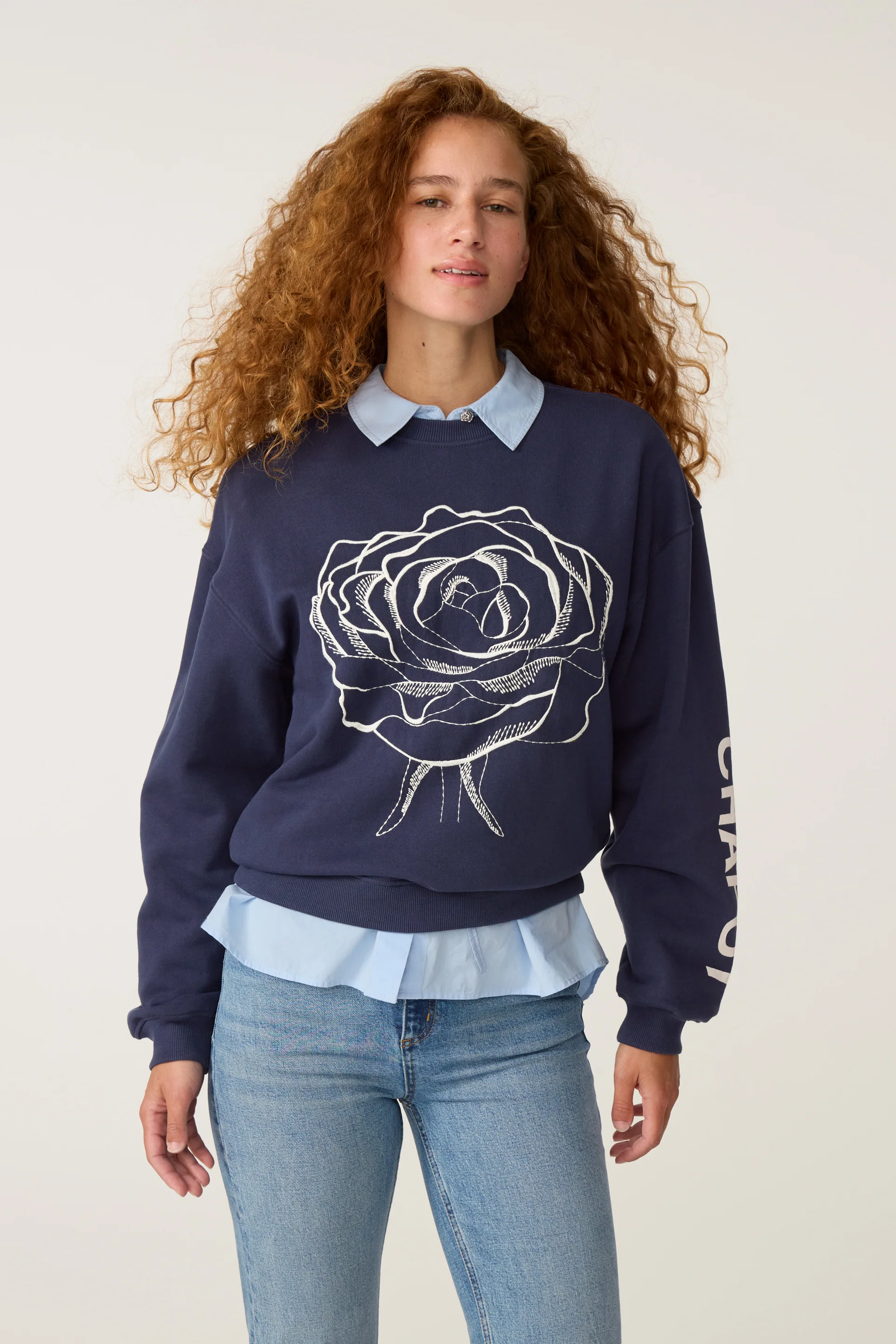 Luna Flower Sweater | Maritime Blue - Image 2