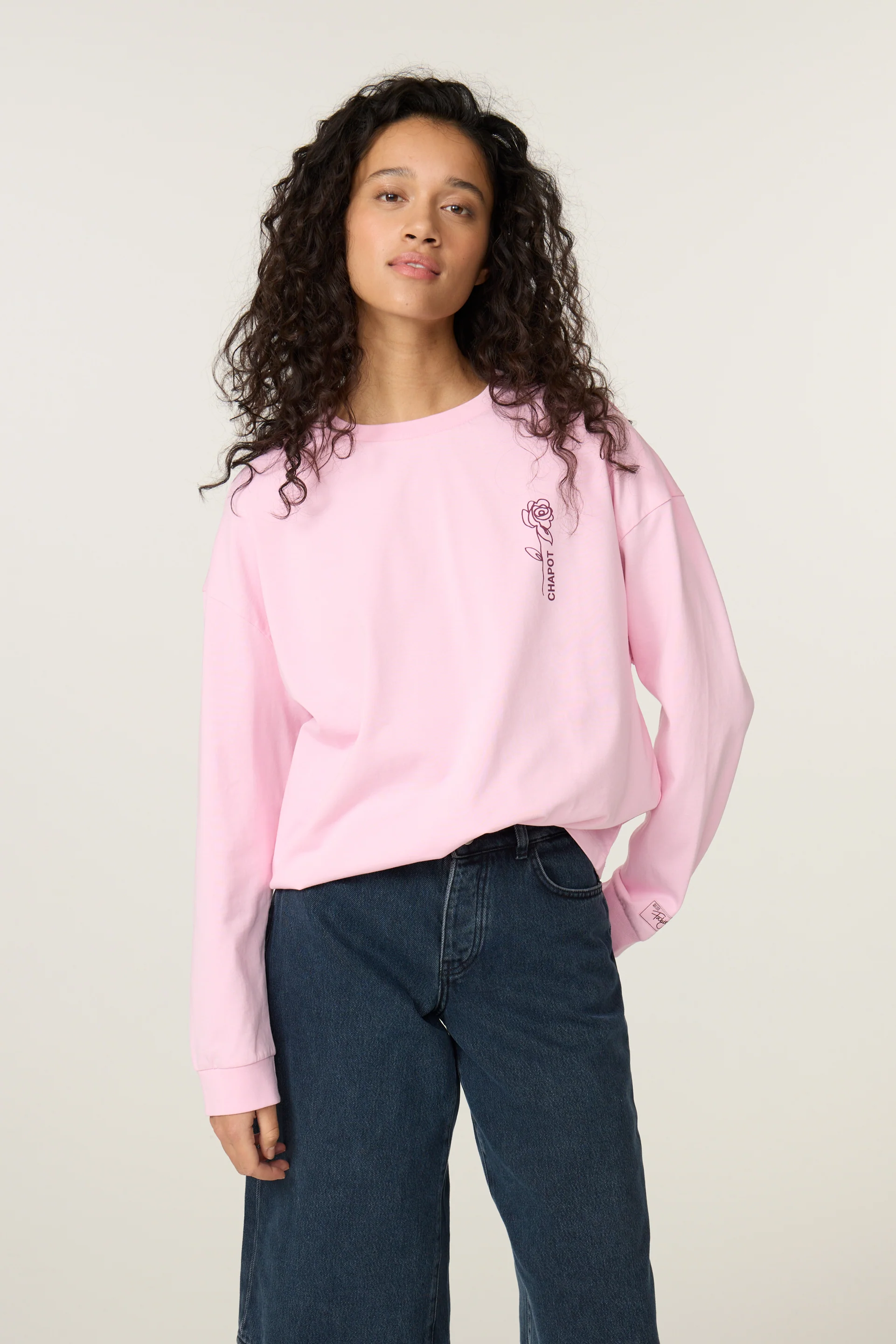 Madeleine Perfect LS T-shirt | Pink Rose - Image 2