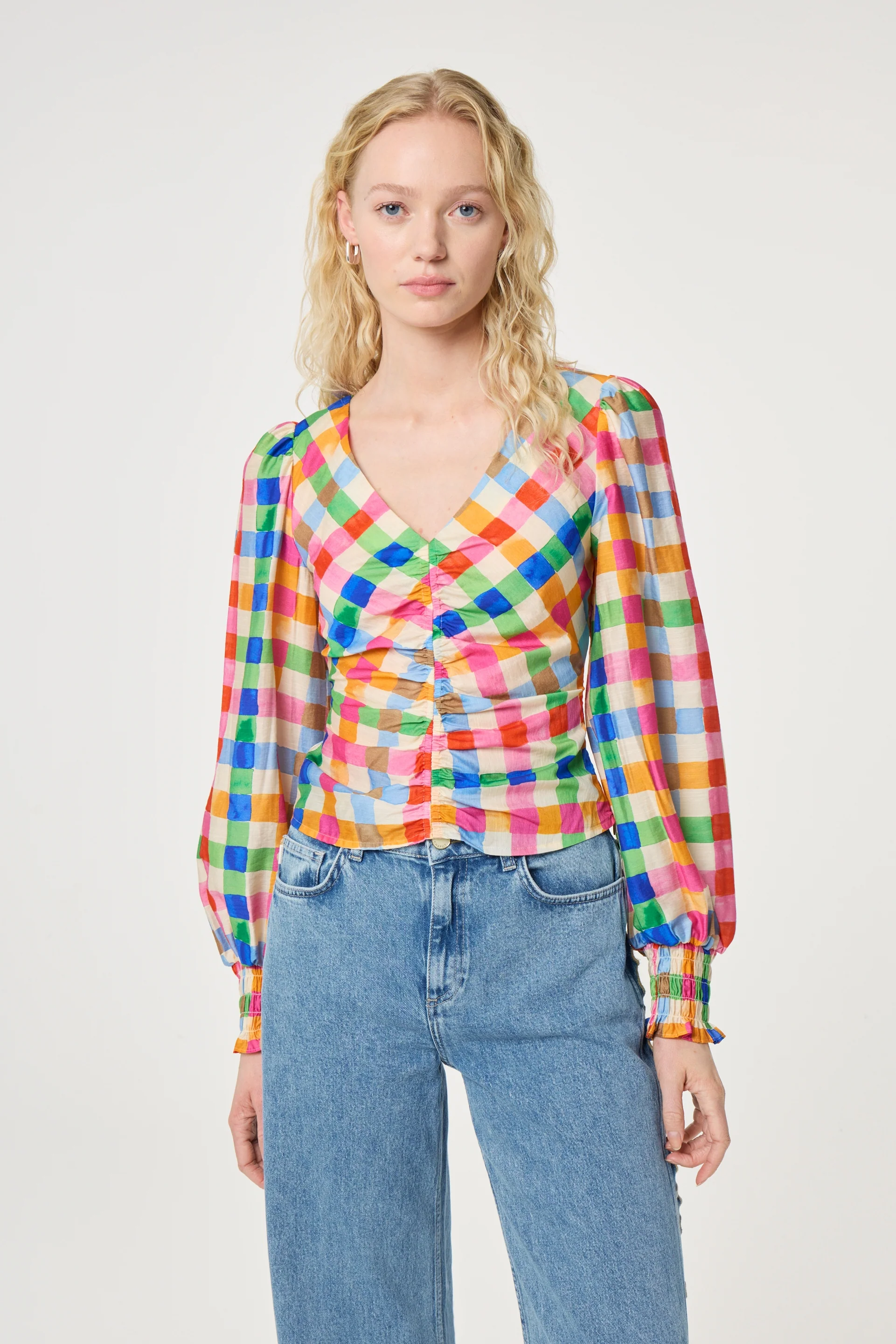 Madeleine Top | Cosy White/Solar Orange - Image 2