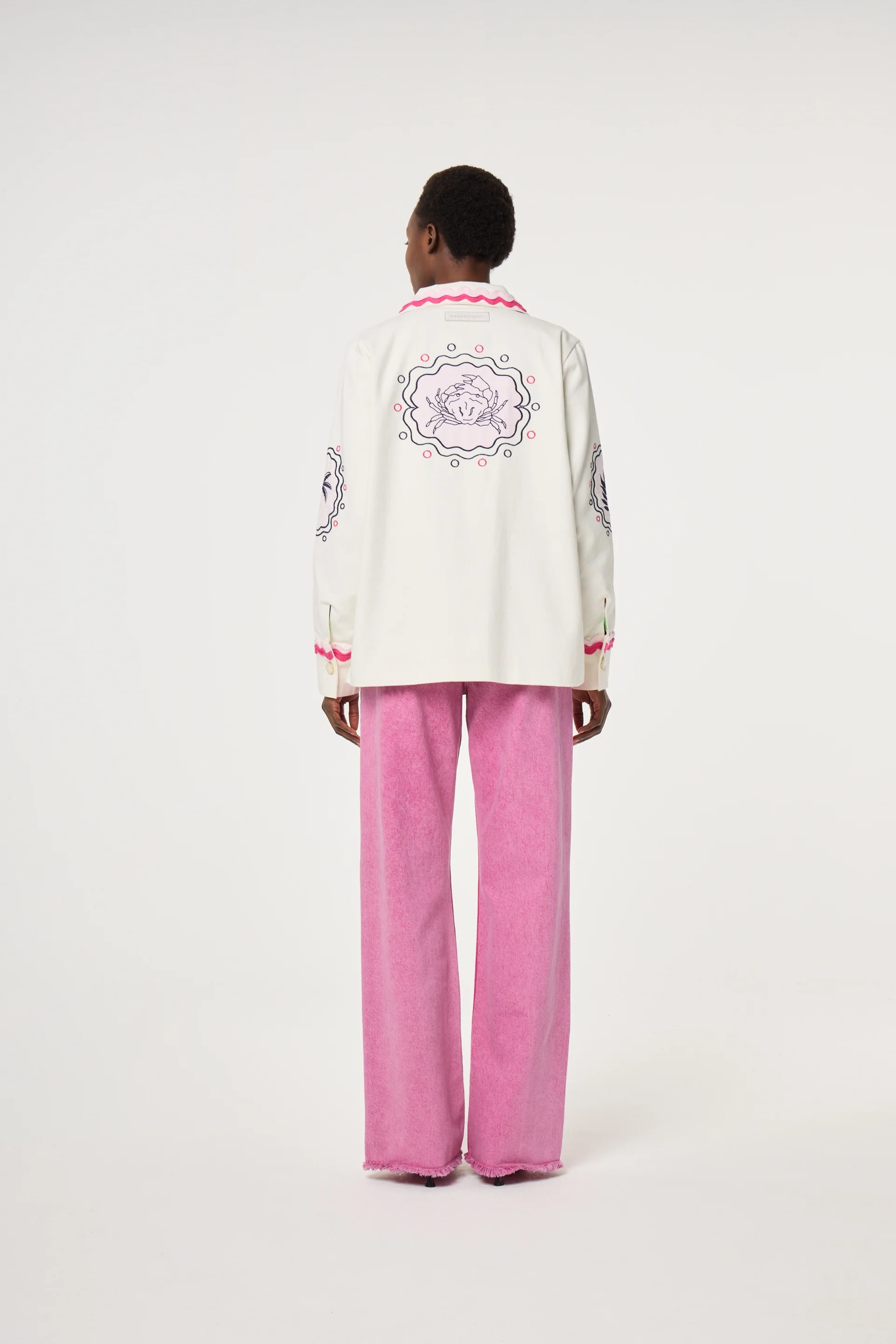 Melodie Embro Jacket | Cosy White - Image 3
