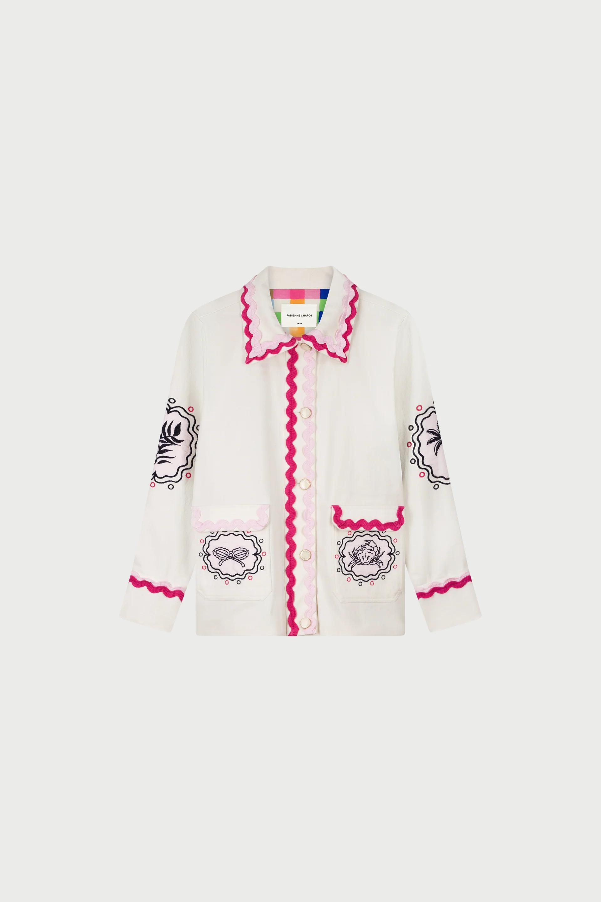 Melodie Embro Jacket | Cosy White - Image 4
