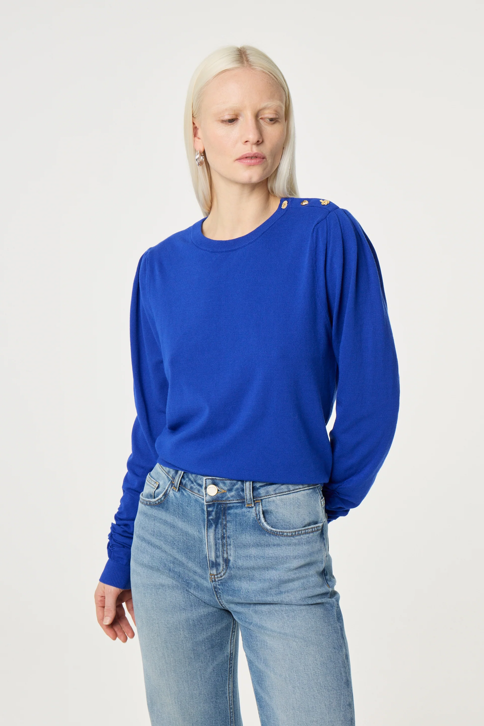 Molly Scrunch Pullover | Cobalt - Image 2