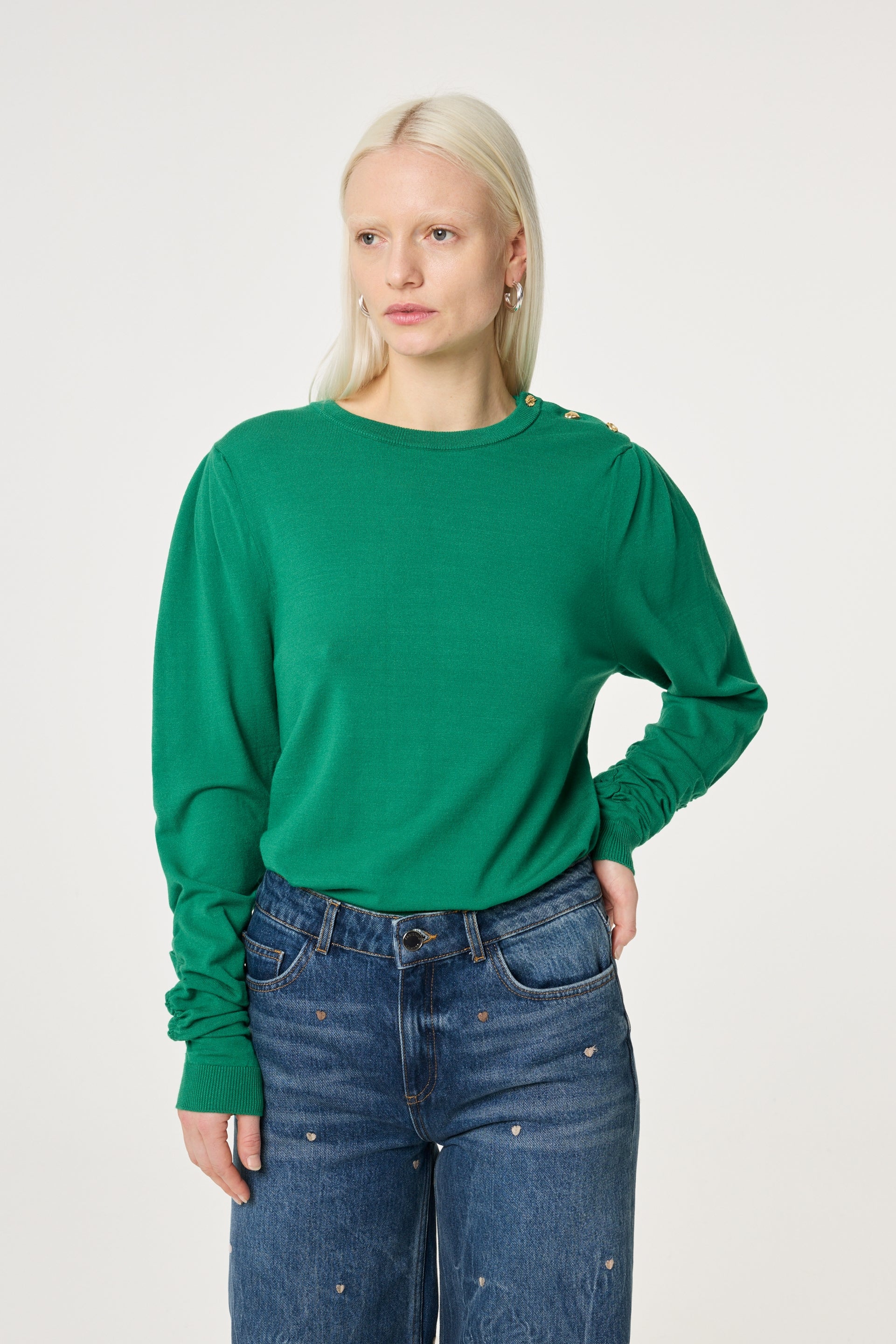 Molly Scrunch Pullover | Evergreen - Image 2