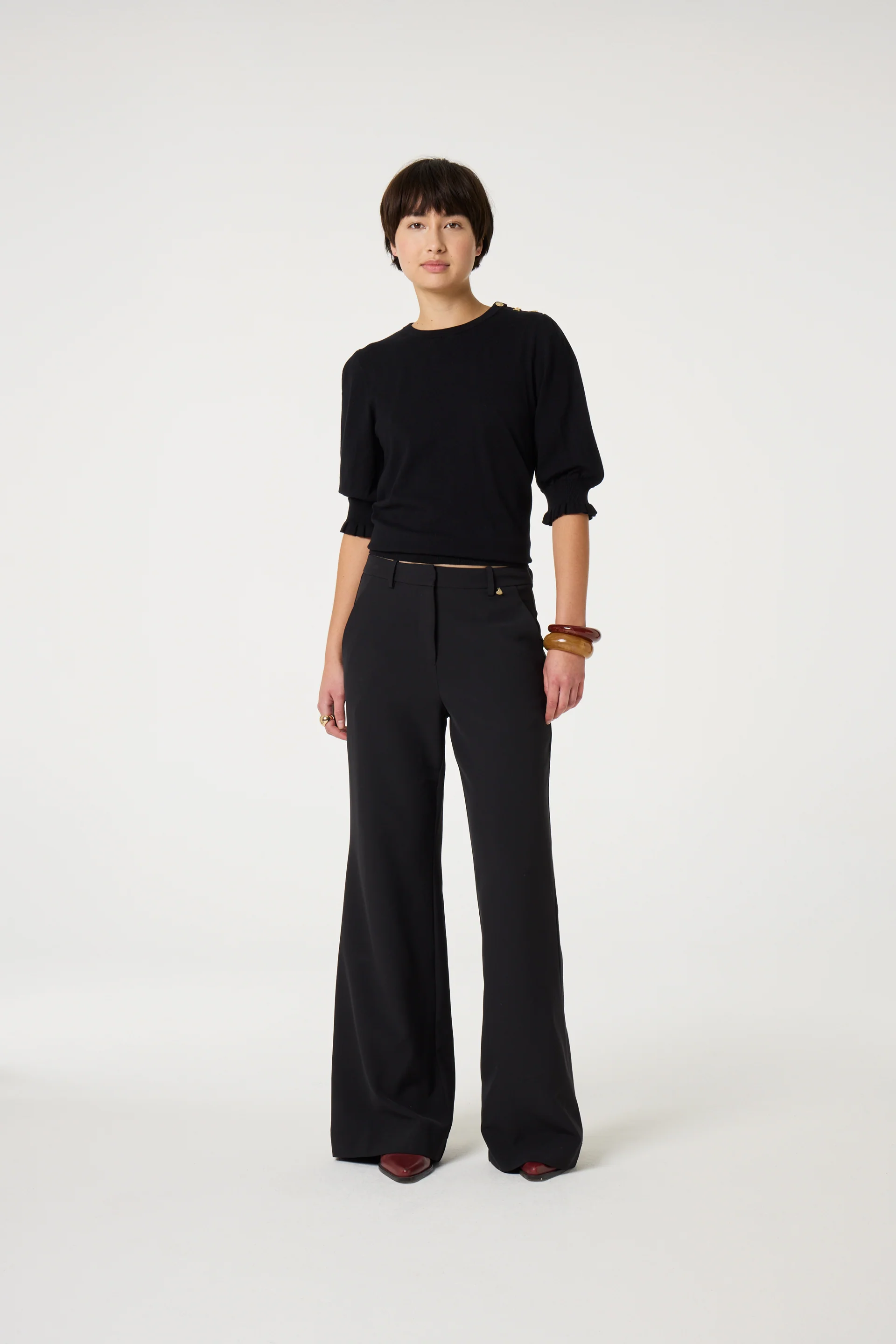 Molly Short Sleeve Pullover | Black - Image 3
