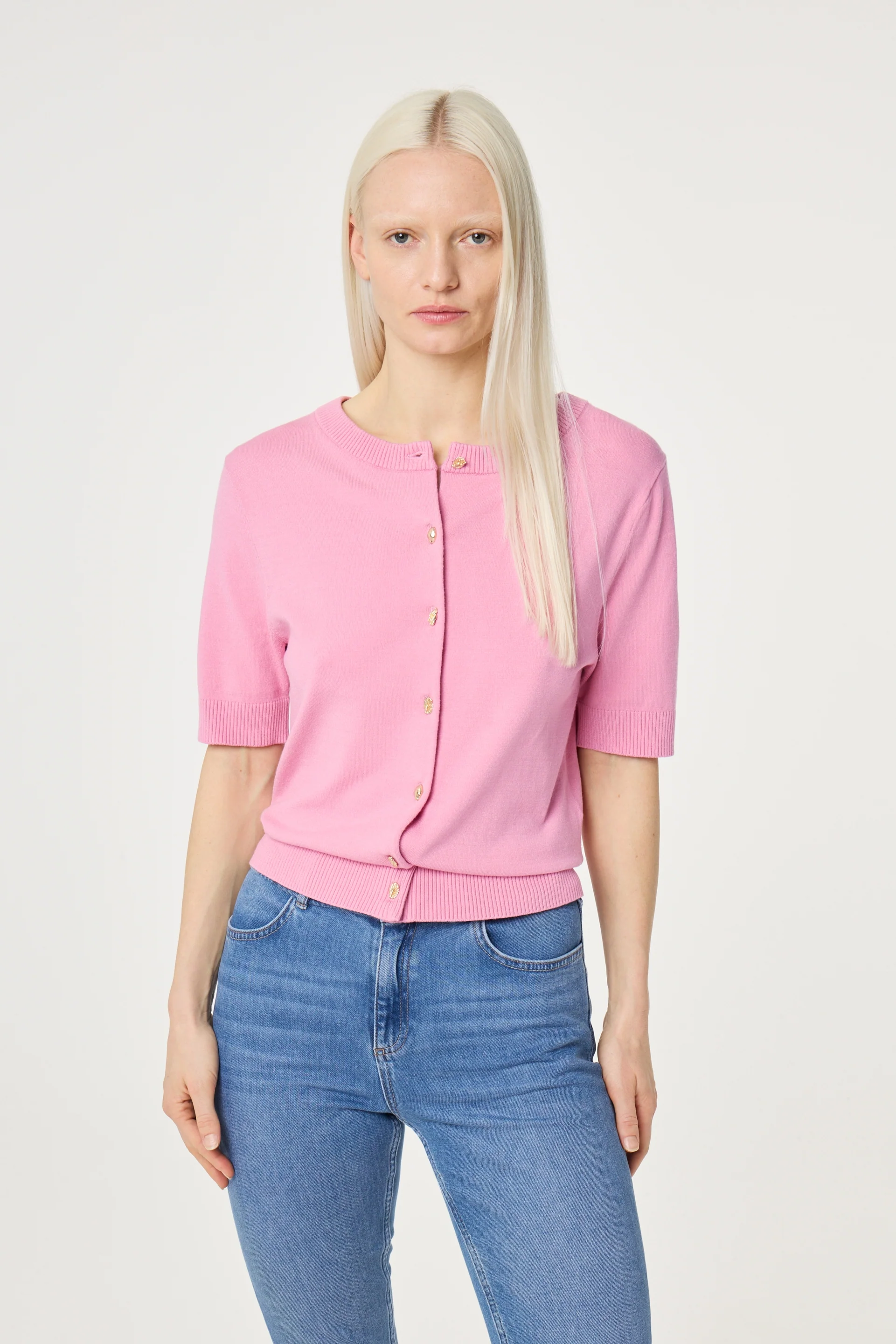 Molly Short Sleeves Cardigan | Pink Rendez Vous - Image 2
