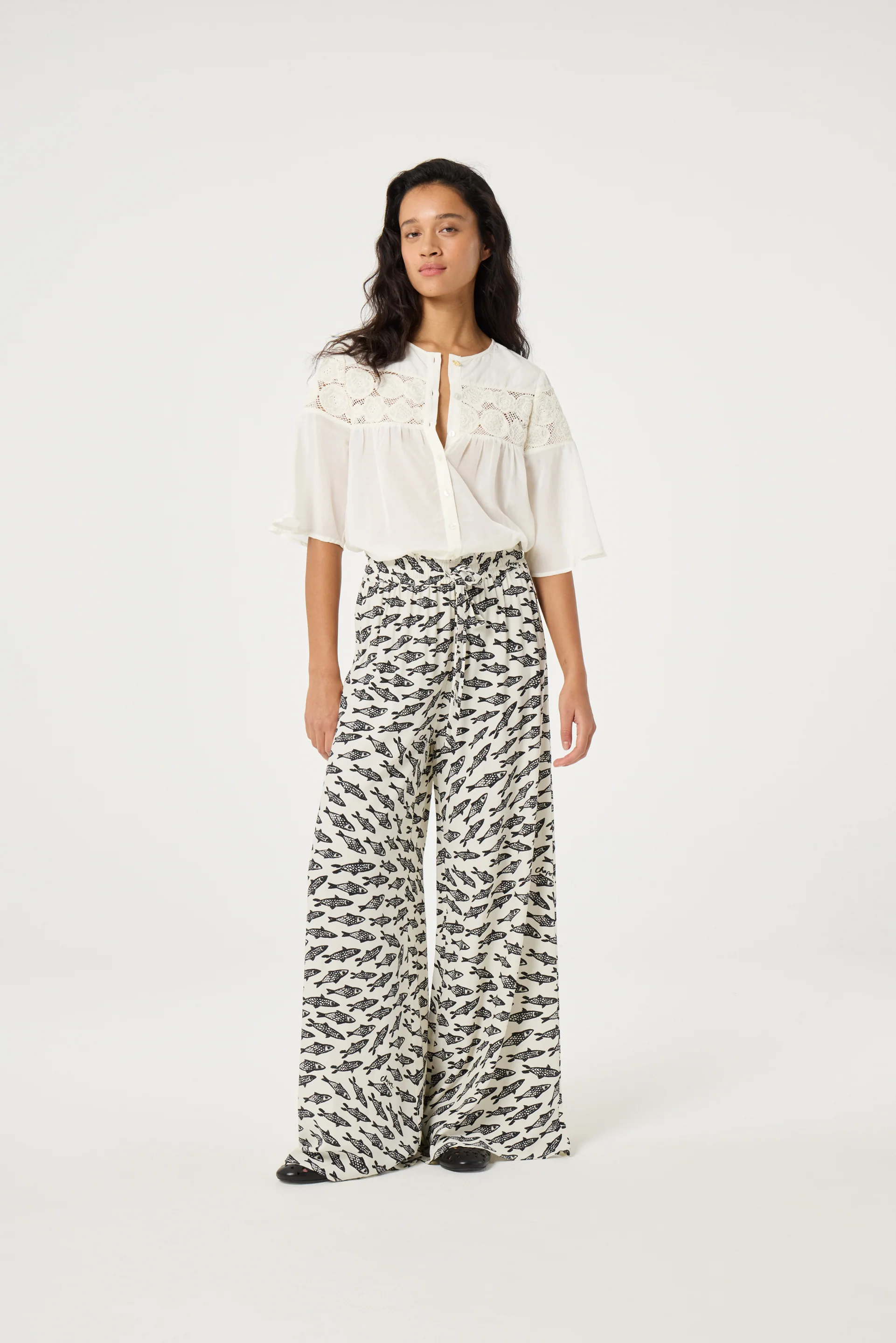 Palapa Trousers | Cosy White/Black