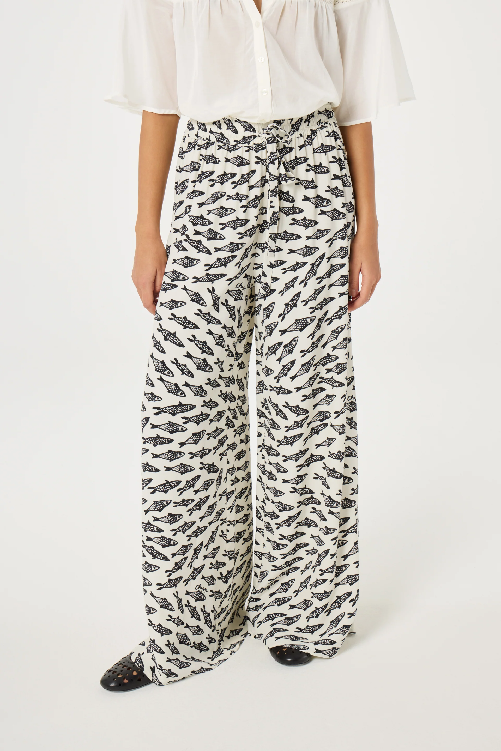 Palapa Trousers | Cosy White/Black - Image 2
