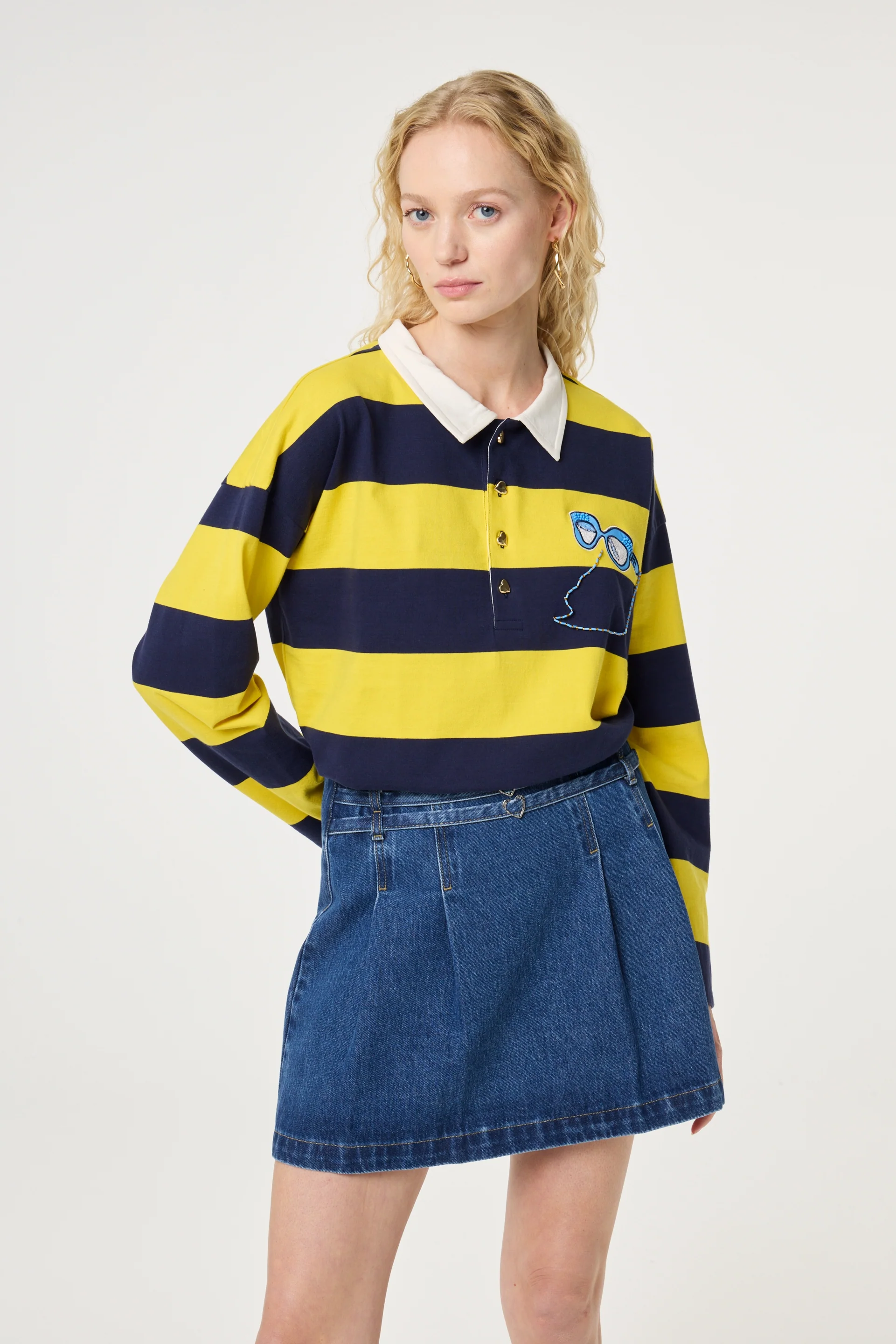 Paula Sweater | Vivid Yellow/Maritime Blue - Image 2